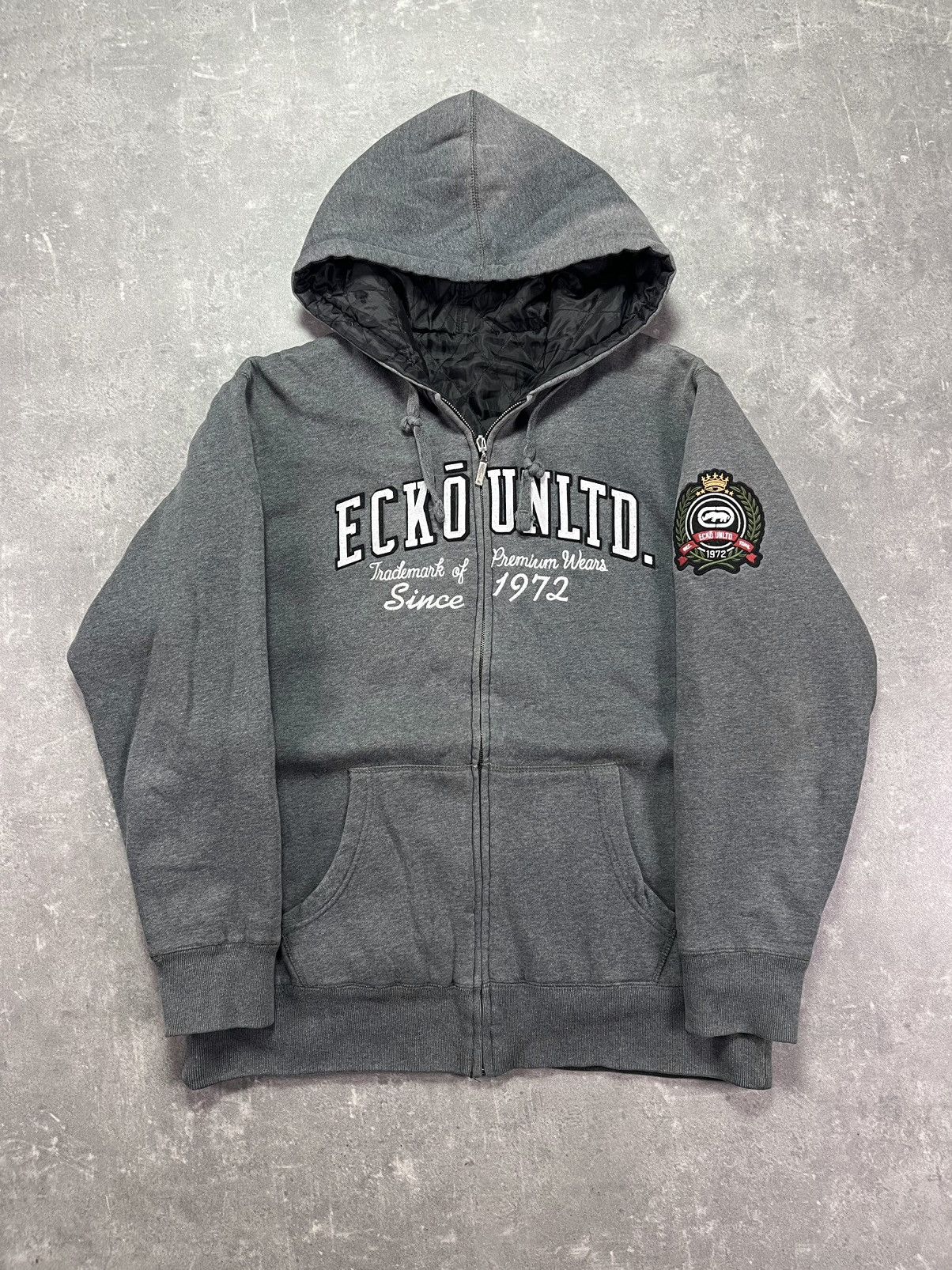 Ecko Unltd Spellout Big Logo Reversible Zip Hoodie Jacket XL