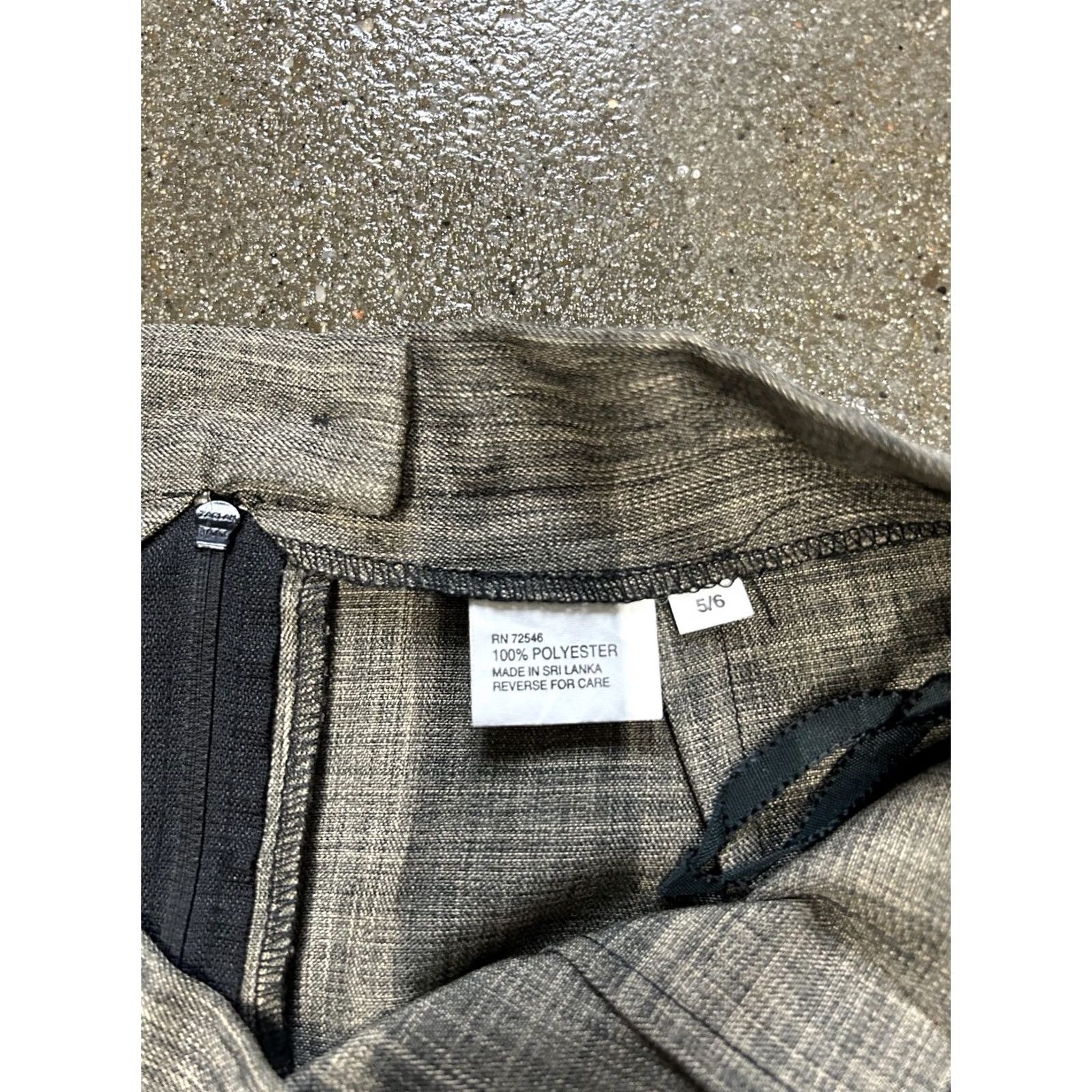Vintage Gray Pencil Skirt Juniors 5/6 Knee Length Solid Polyester Zip Business Office Womens Size 27" / US 4 / IT 40 - 3 Thumbnail