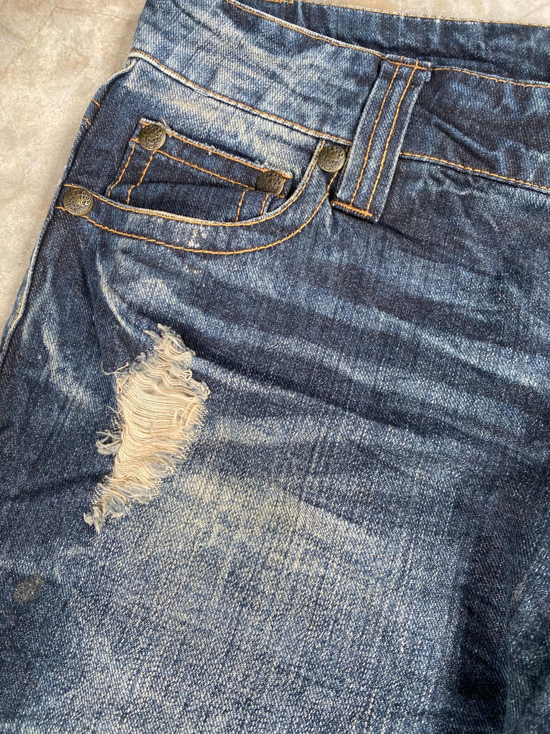 If Six Was Nine 💥FLARE💥SORIDERE INSPIRE CROME HEARTS DISTRESSED DENIM Size US 32 / EU 48 - 5 Thumbnail