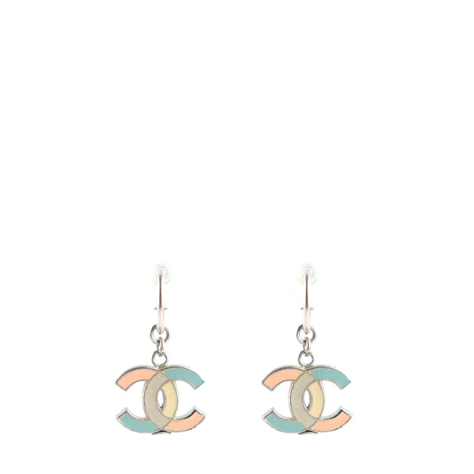 image of Chanel Chanel Earrings Cc in Black, Women's
