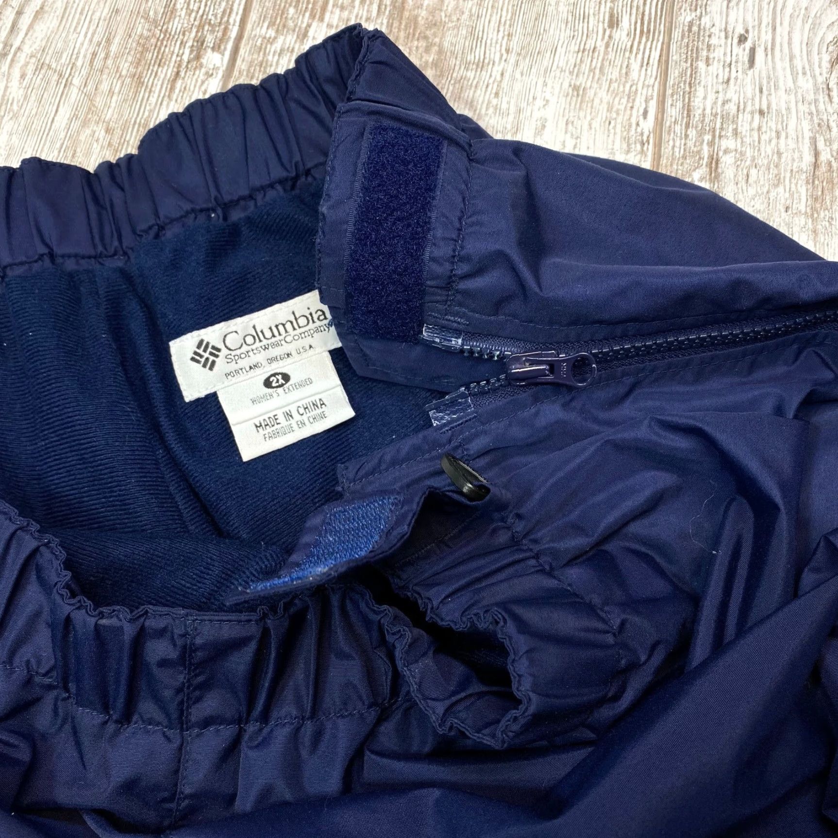 Vintage Columbia Snow Pants Womens 2X Blue Nylon Ski Lined Side Zip Elastic Waist Size 27" / US 4 / IT 40 - 7 Thumbnail