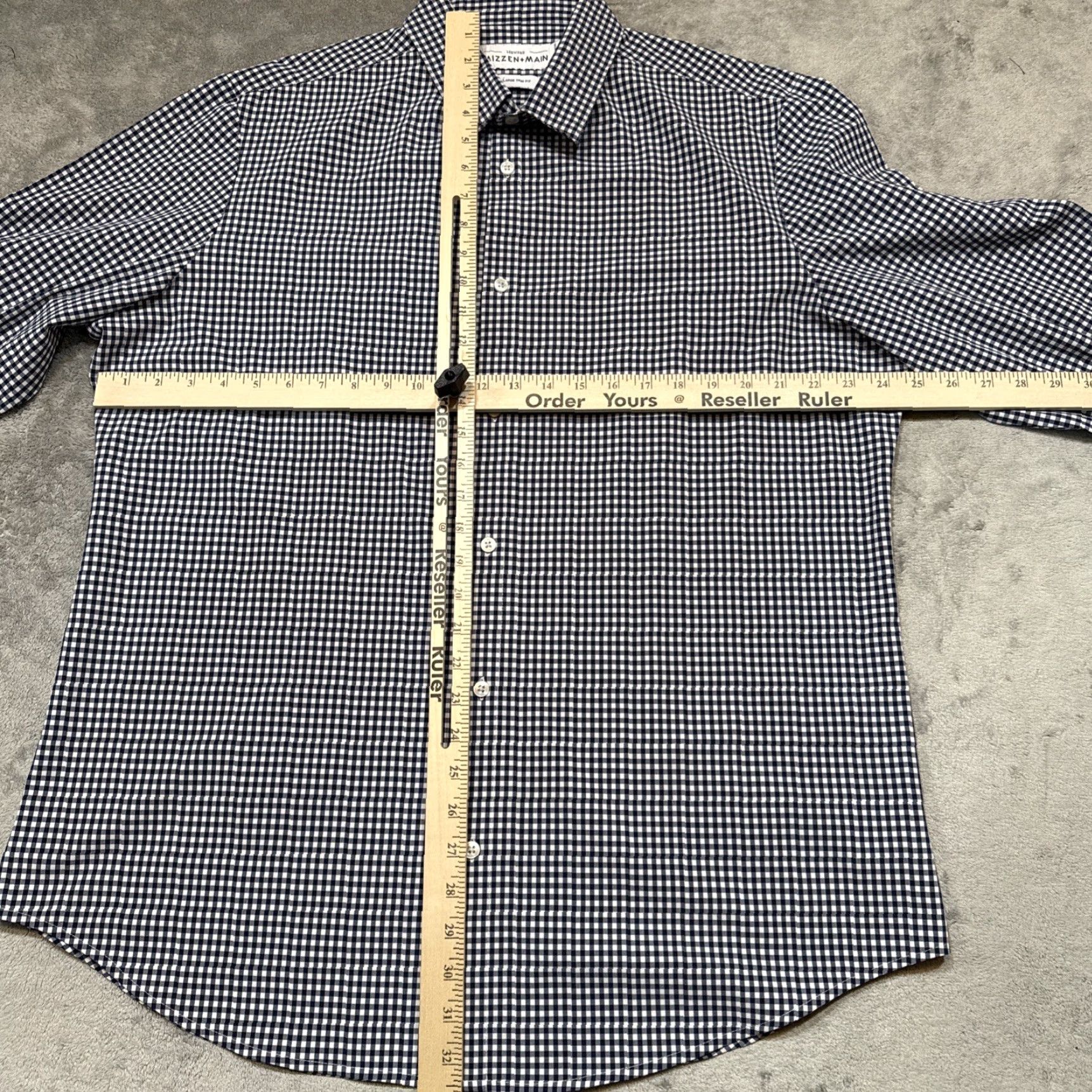 Mizzen+Main Mizzen+Main Button-Up Shirt Men 2XL Blue Check Leeward Trim Fit Stretch Gingham Size US XXL / EU 58 / 5 - 4 Thumbnail
