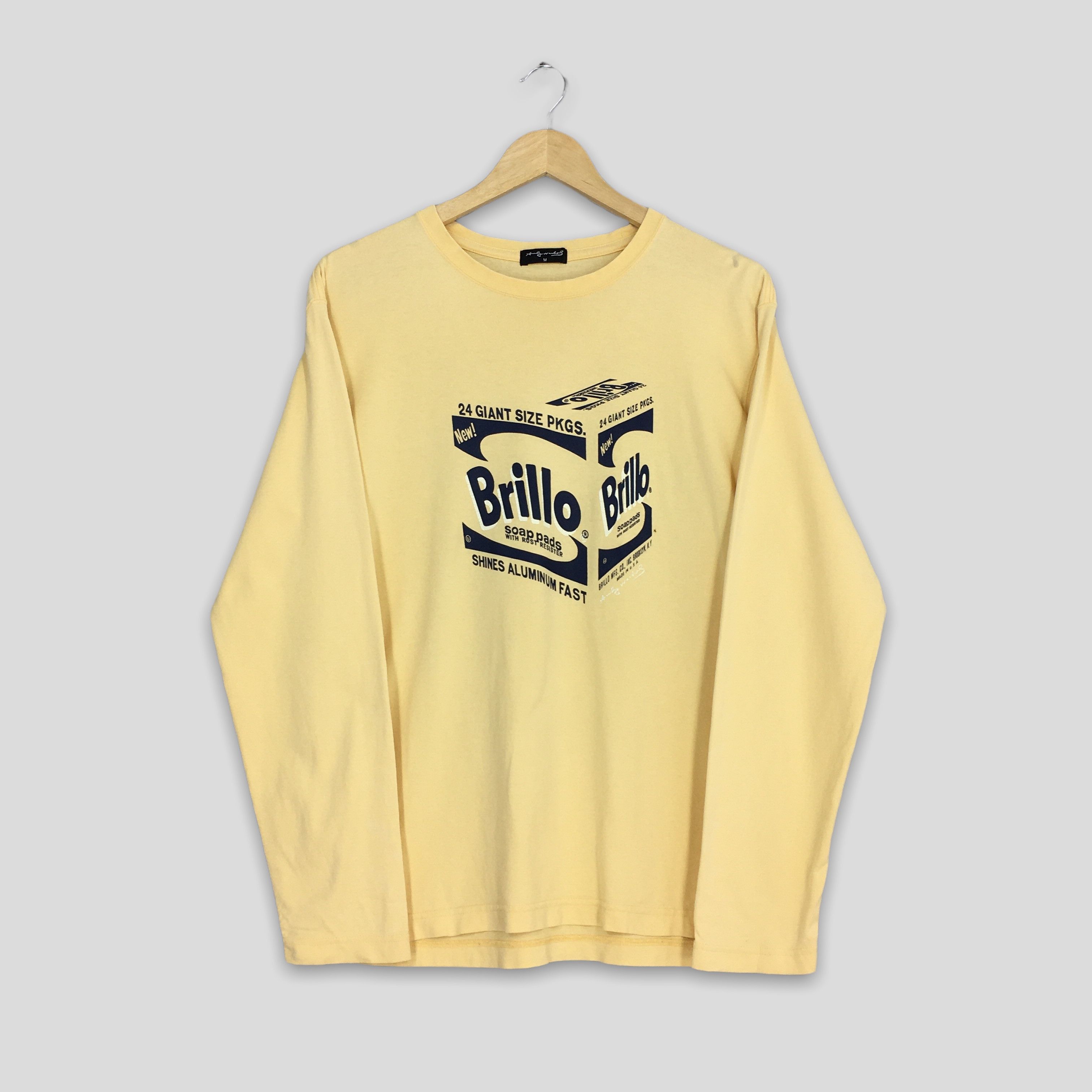 image of Vintage 90's Andy Warhol Brillo Pop Art Tshirt Medium in Yellow, Men's