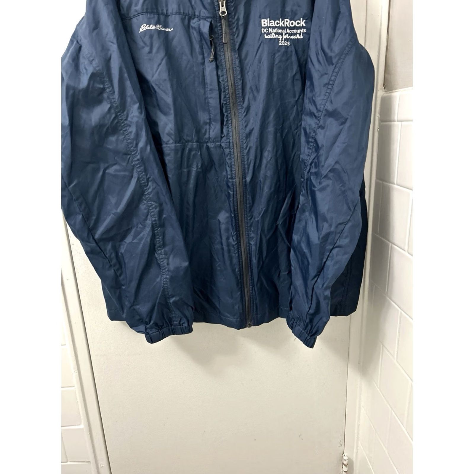 Eddie Bauer Eddie Bauer Rain Jacket Mens L Blue Lightweight Full Zip YKK Pockets Hooded Size US L / EU 52-54 / 3 - 3 Thumbnail