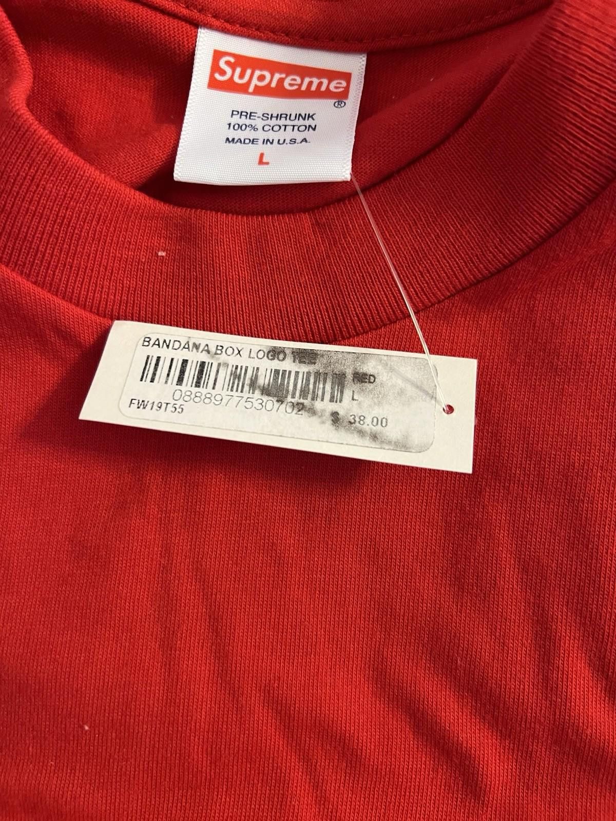 Supreme FW19 Supreme Bandana Box Logo Tee Red L 2019 Size US L / EU 52-54 / 3 - 8 Thumbnail