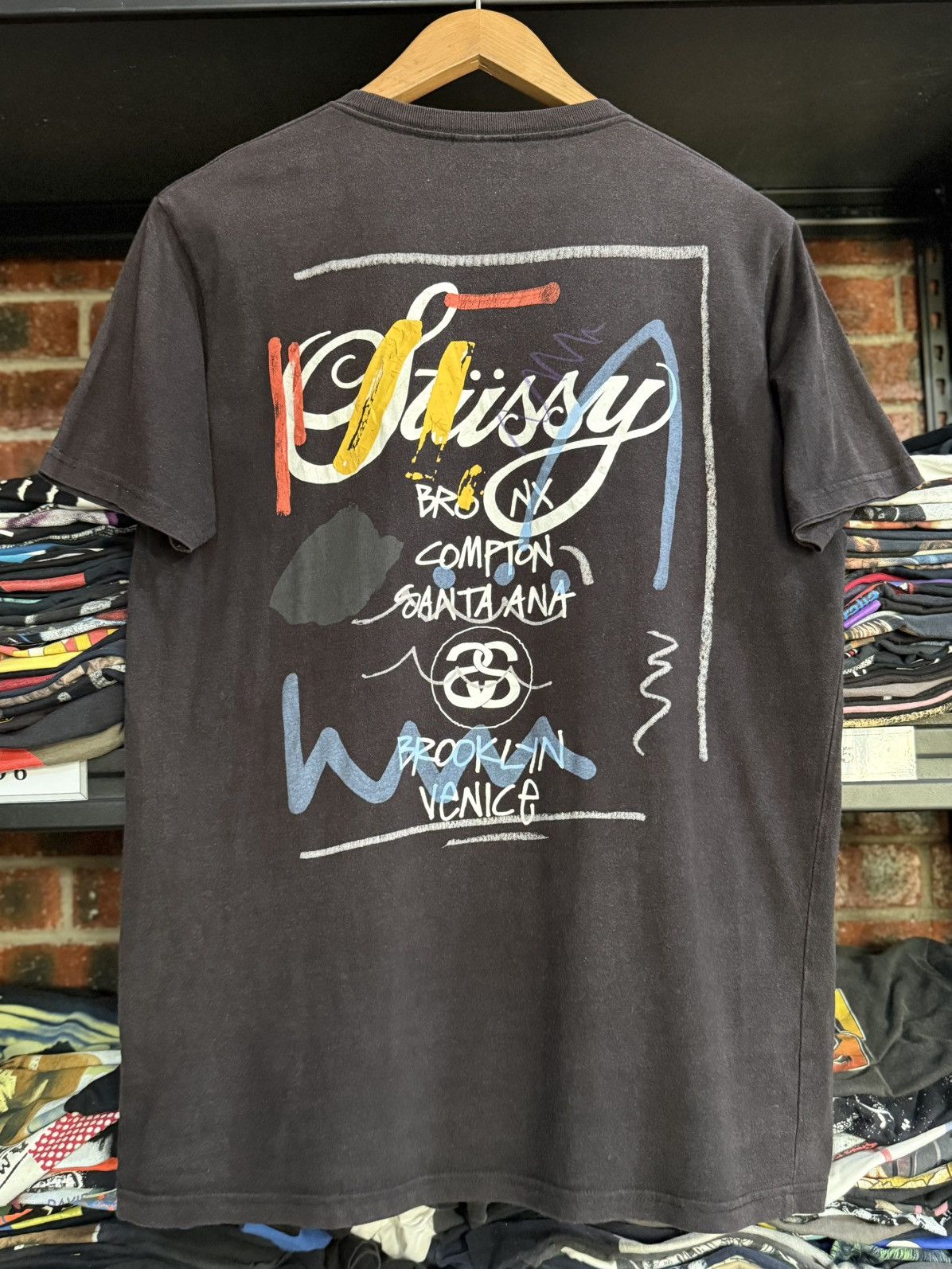 Stussy Thrashed Stussy Tour Backhit Sun Faded Tee Size US M / EU 48-50 / 2 - 2 Thumbnail