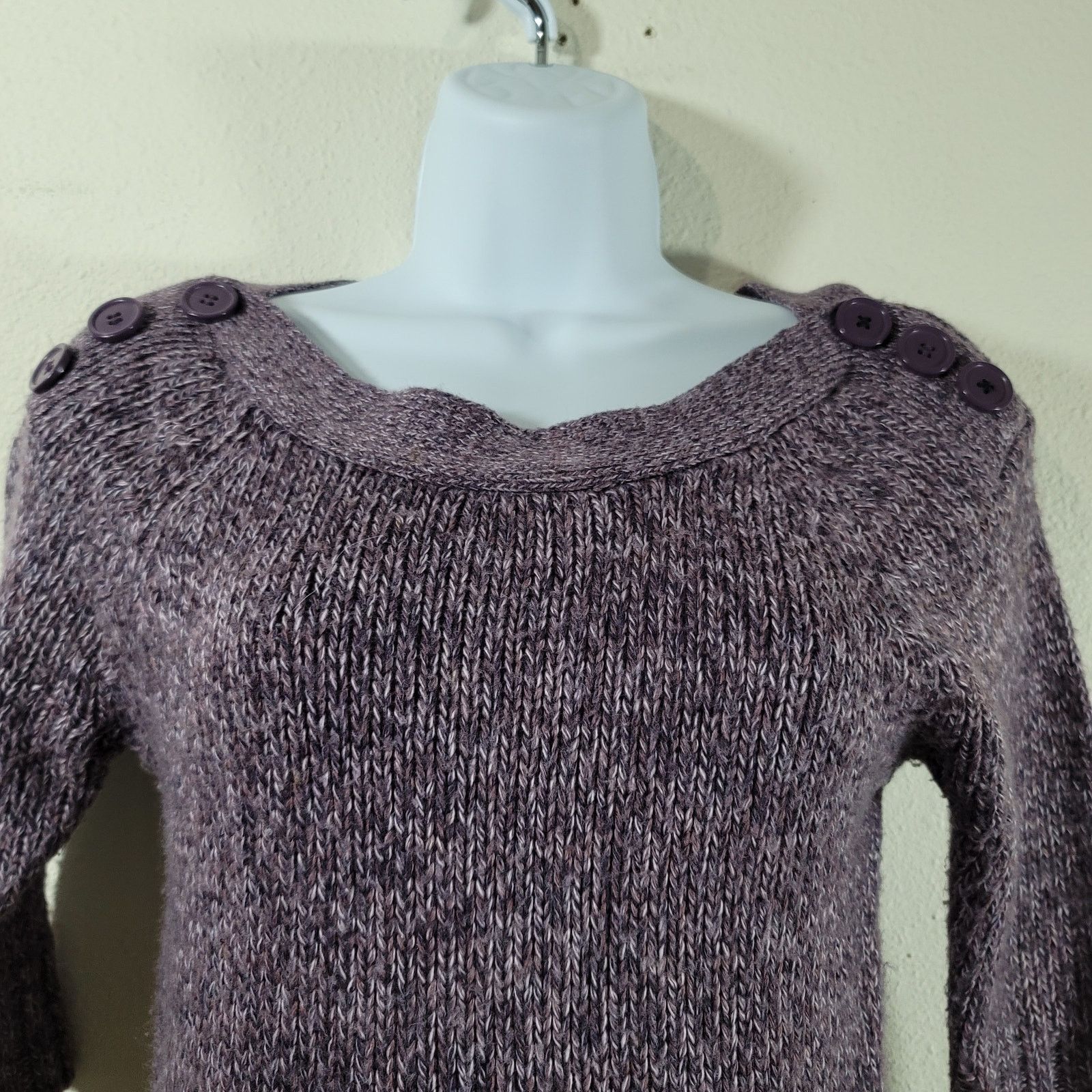 Other Pink Rose Purple Marled Boat Neck Sweater Small Lightweight Size S / US 4 / IT 40 - 6 Thumbnail