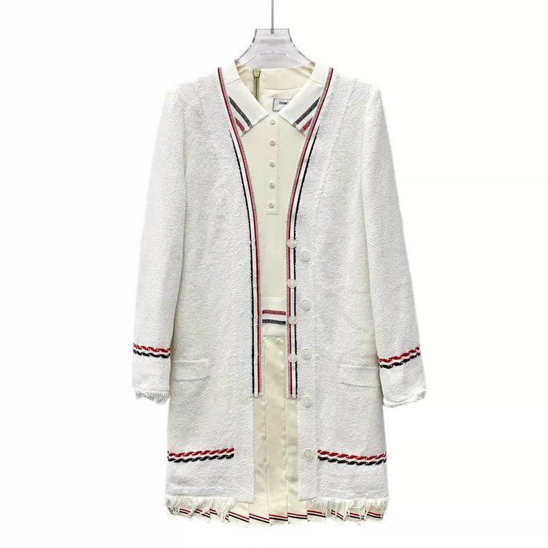 Thom Browne Thom Browne White long sleeves with single row of white bu Size M / US 6-8 / IT 42-44 - 1 Thumbnail