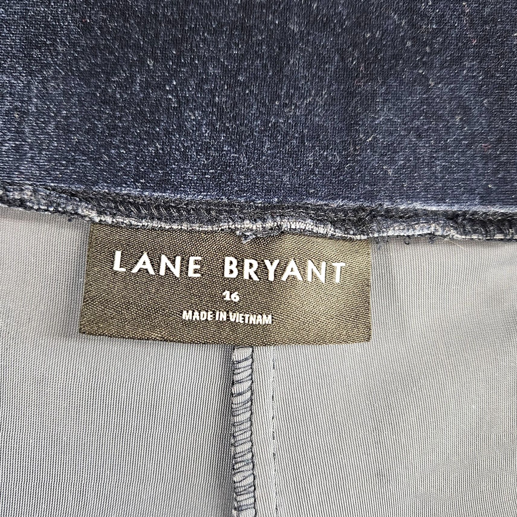 Vintage Lane Bryant Womens Velvet Pants Solid Blue Sz 16 Pull On High Rise Size 38" / US 16 / IT 52 - 6 Thumbnail