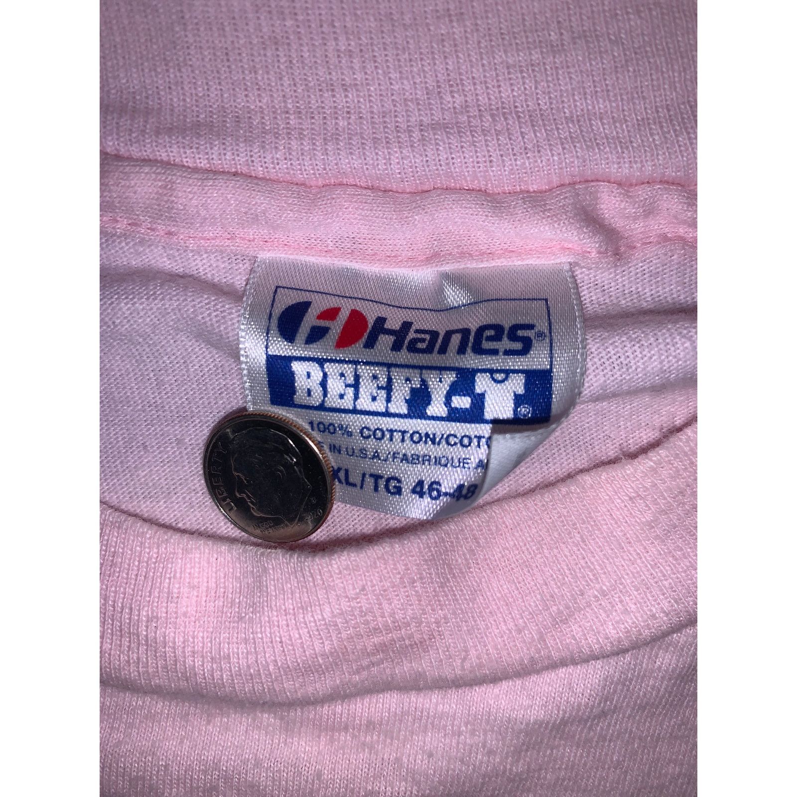 Hanes × Vintage Vintage 1991 Mustang Roundup T Shirt Pink XL Single Stitch Size US XL / EU 56 / 4 - 5 Thumbnail