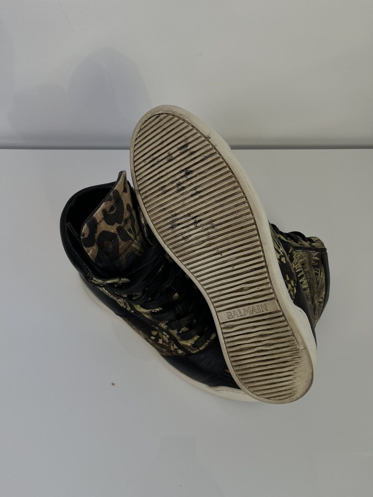 Balmain Balmain Basket Safari Cuir Hi-Top Sneakers Size US 8 / IT 38 - 8 Thumbnail