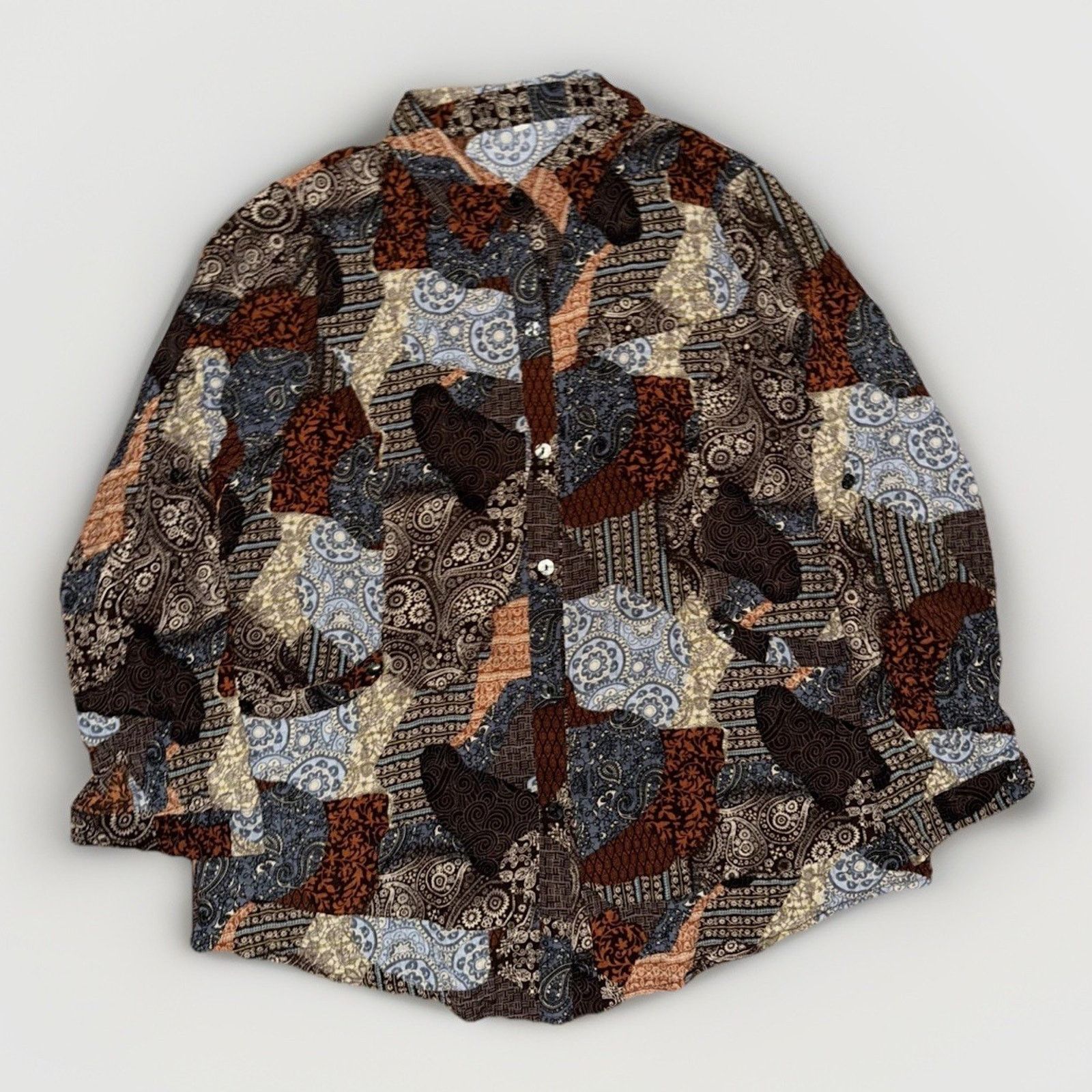 Vintage Korean Boutique Paisley Patchwork Button Down Shirt L 21x27 Size US L / EU 52-54 / 3 - 1 Thumbnail