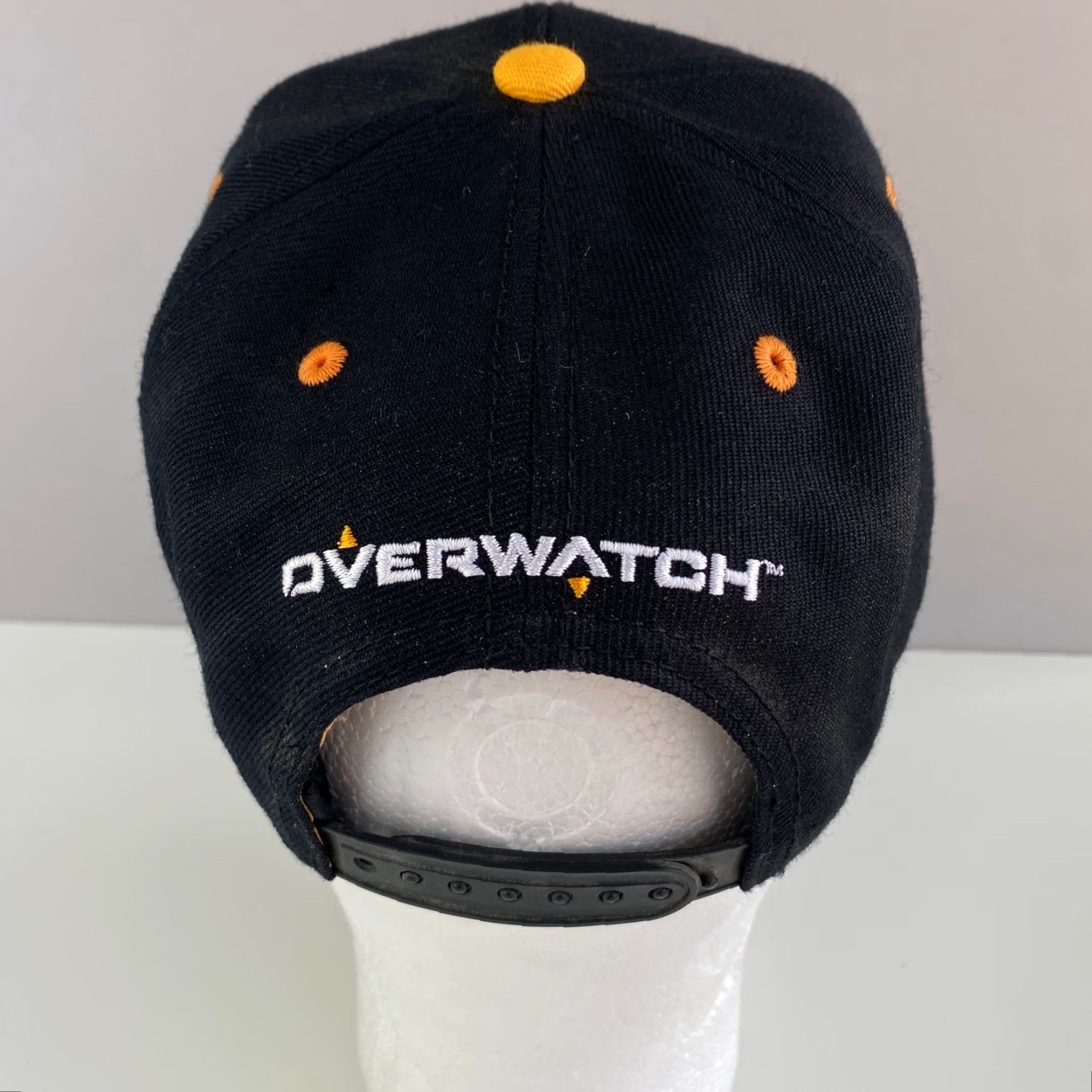 Vintage Jinx/ThinkGeek Overwatch Game Snapback Hat Black Yellow Embroidered Official Unisex Adults One Size Adjustable Breathable Canvas Cotton Polyester Hat Size ONE SIZE - 3 Thumbnail