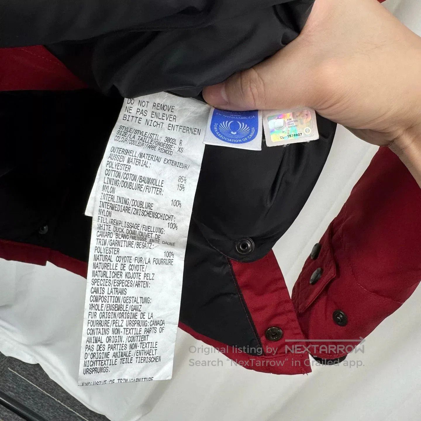 Canada Goose Canada Goose Red Mid-Length Hooded Down Jacket. Size XS / US 0-2 / IT 36-38 - 7 Thumbnail