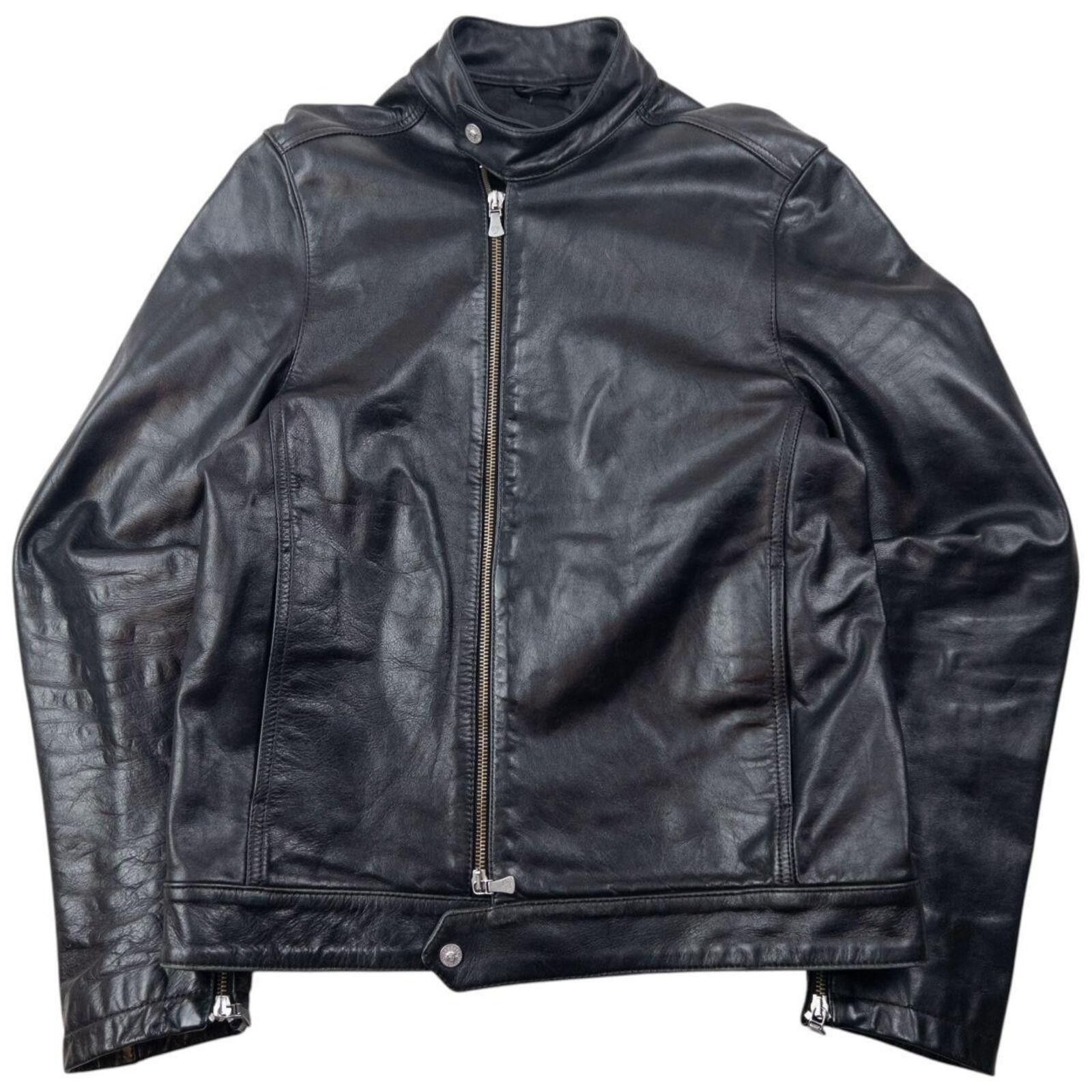 Versace Vintage 2000s Versace Jeans Couture Zip Up Leather Jacket SM Size US S / EU 44-46 / 1 - 2 Thumbnail