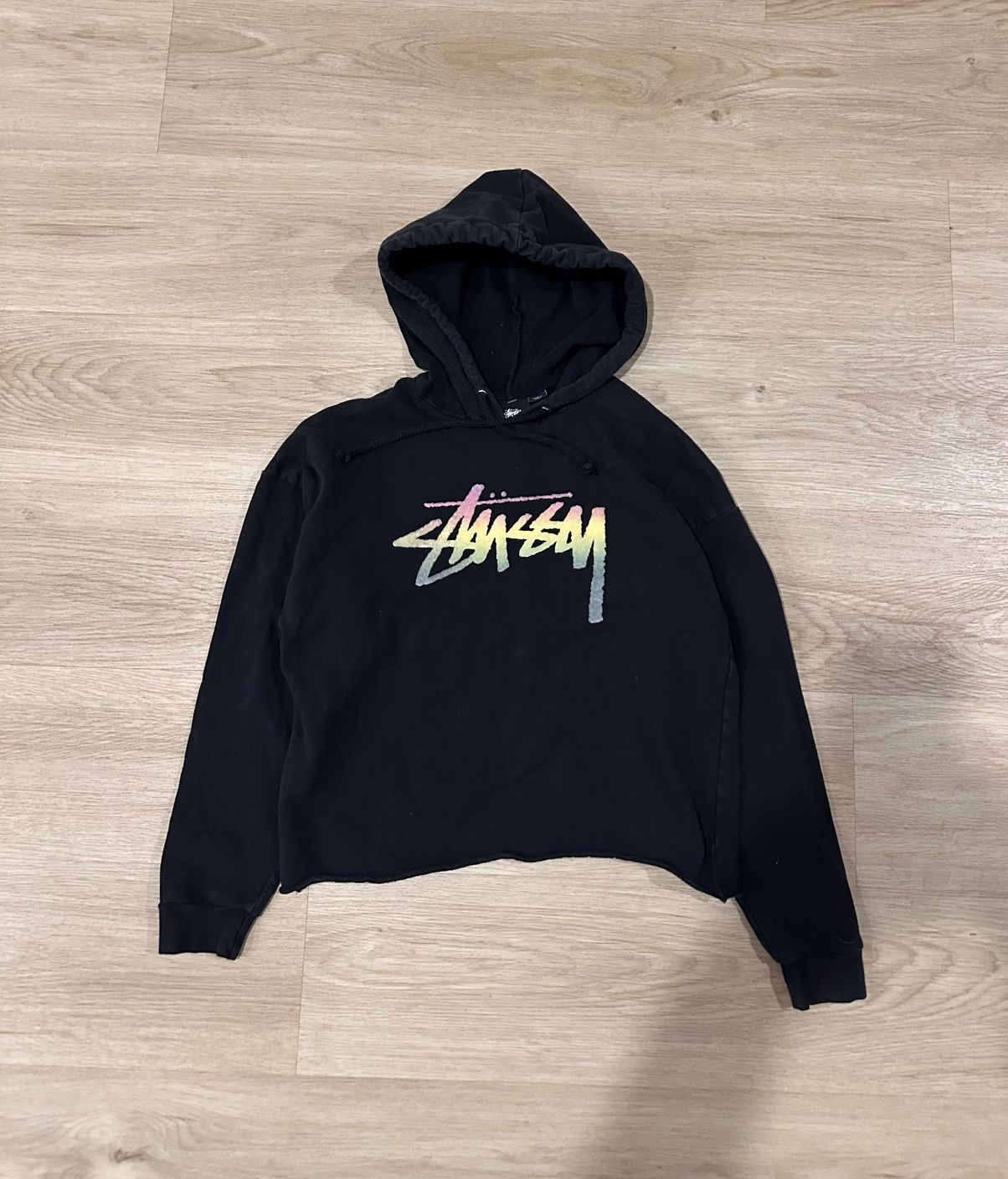 Stussy Vintage Stussy Spellout Hoodie Crop Size US S / EU 44-46 / 1 - 1 Thumbnail