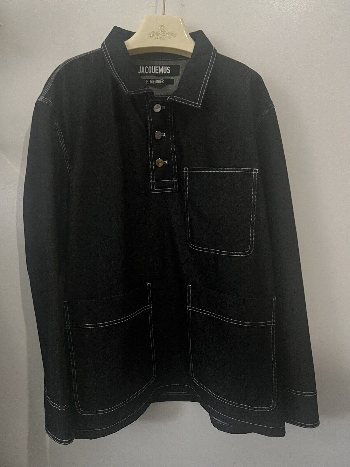 Jacquemus Le Meunier Denim Overshirt Navy Size 50 Size US M / EU 48-50 / 2 - 1 Thumbnail