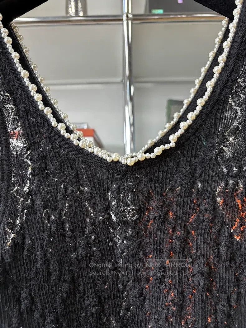 Chanel Chanel 22b black lace pearl knitted vest Size XXS / US 00 / IT 34 - 3 Thumbnail