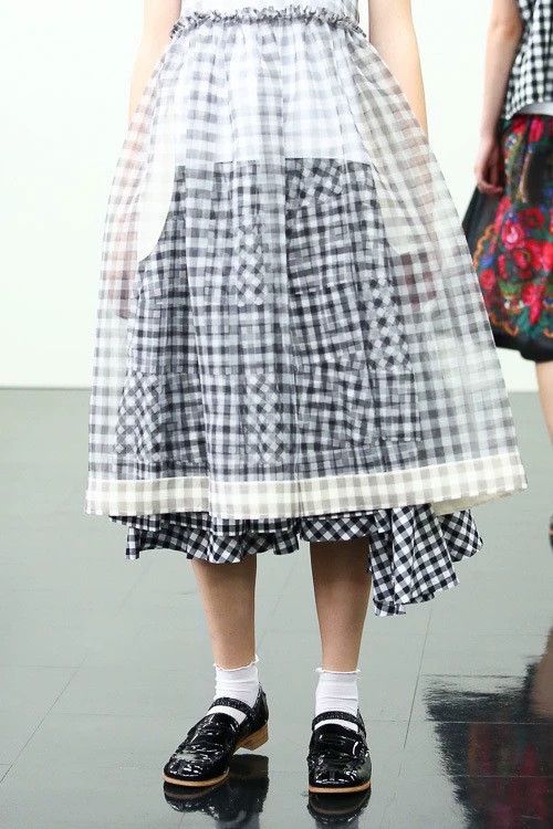 Comme des Garcons Comme Des Garcons Black and white checkered cake skirt 250 Size M / US 6-8 / IT 42-44 - 5 Thumbnail