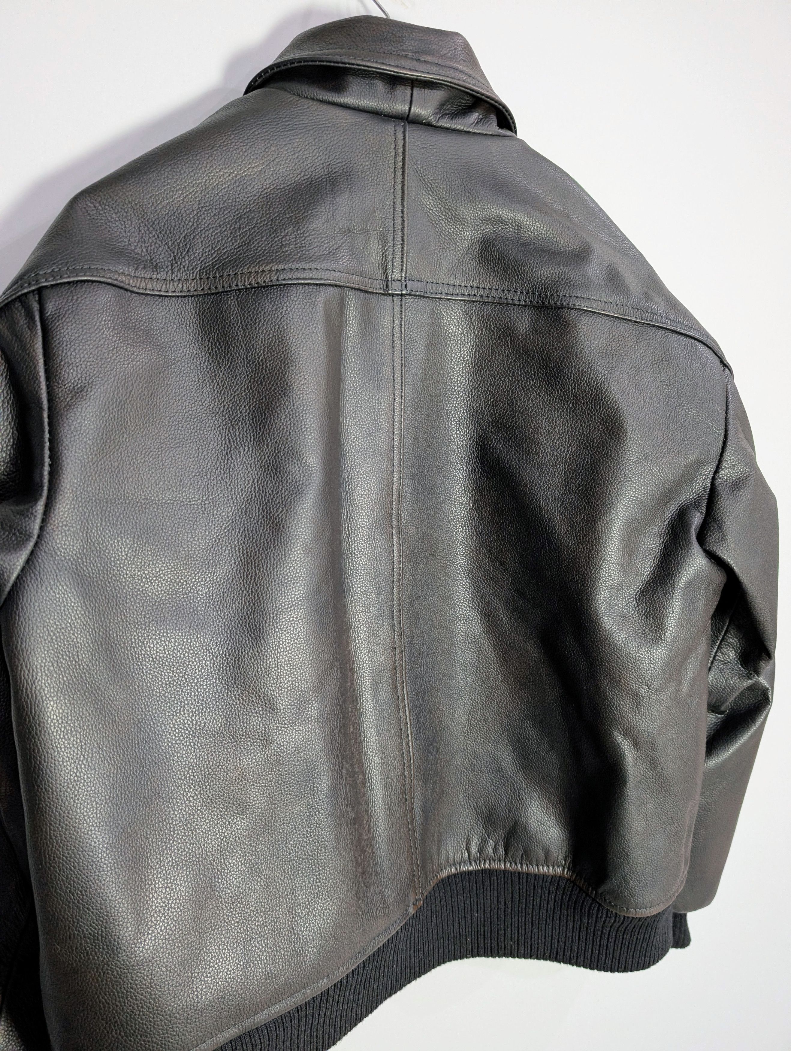 Vintage Oversized Vintage 90s Leather Jacket Retro Size M / US 6-8 / IT 42-44 - 5 Thumbnail
