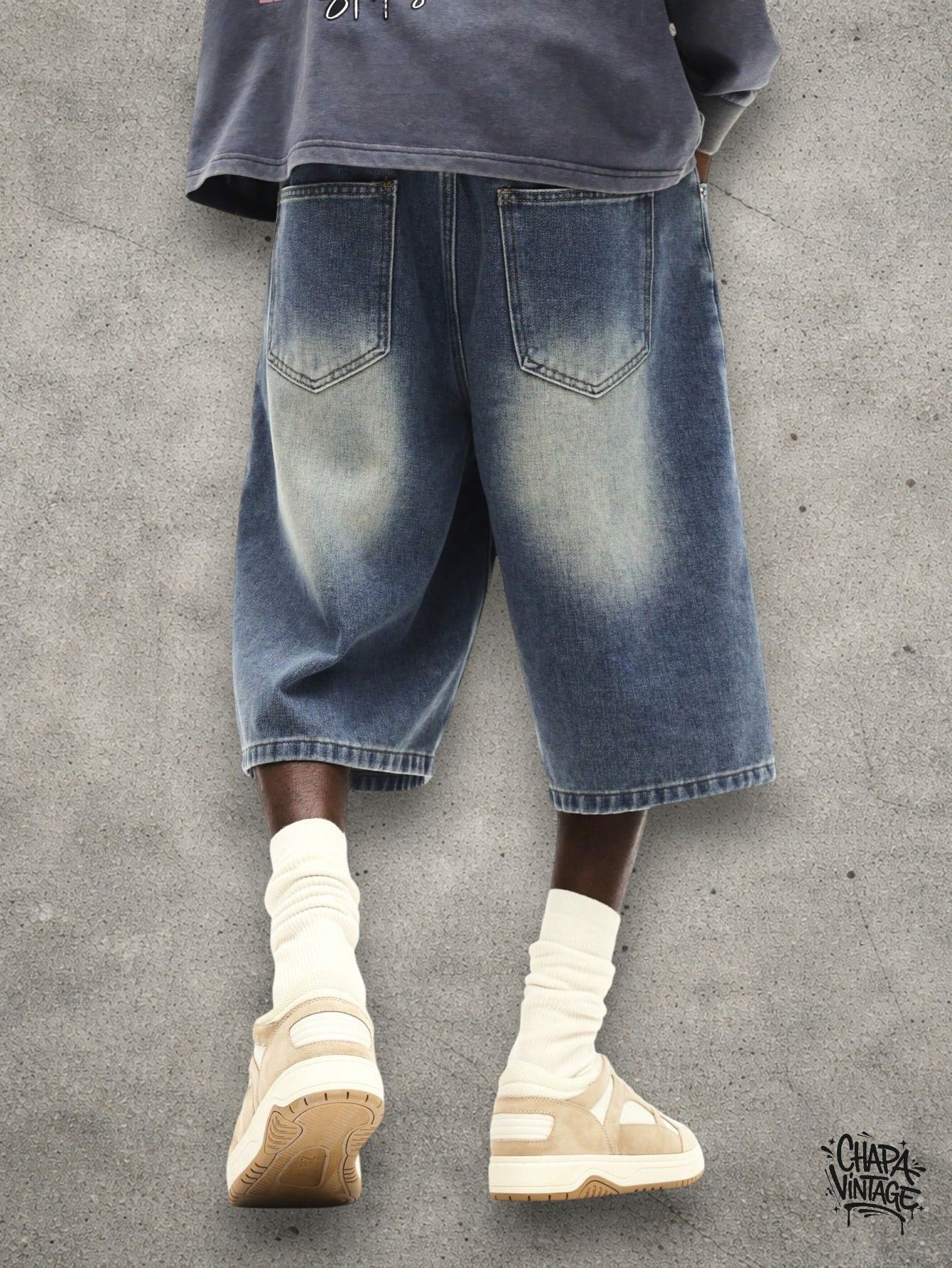 Vintage Wide washed jeans shorts Size US 32 / EU 48 - 3 Thumbnail