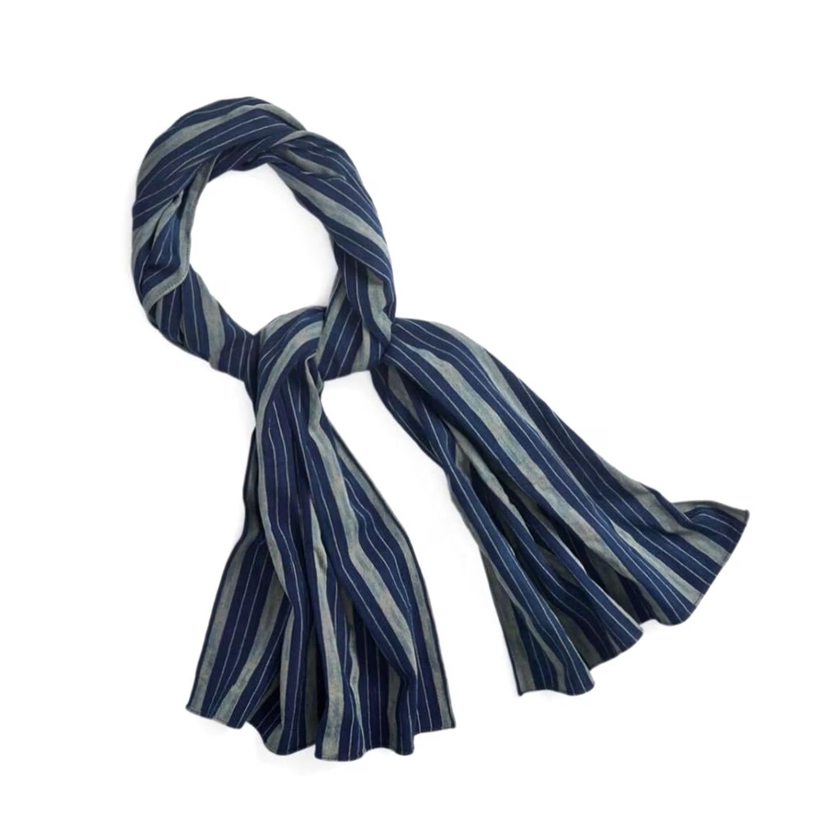 Ralph Lauren RRL Ralph Lauren Scarf One Size Indigo Cotton Hand Woven Striped Unisex New Size ONE SIZE - 2 Thumbnail
