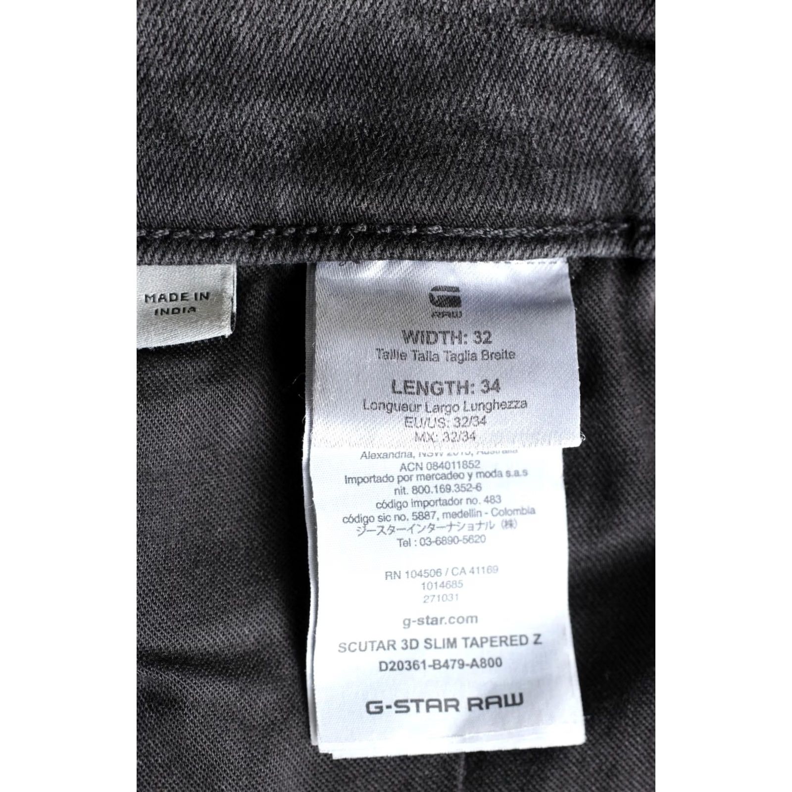 G-Star G-STAR SCUTAR 3D SLIM TAPERED Stretch Jeans Men 32/34 Grey DZ6879 Denim Cotton Elastane 5-Pocket Signature Logo Jeans Mens Size US 32 / EU 48 - 7 Thumbnail