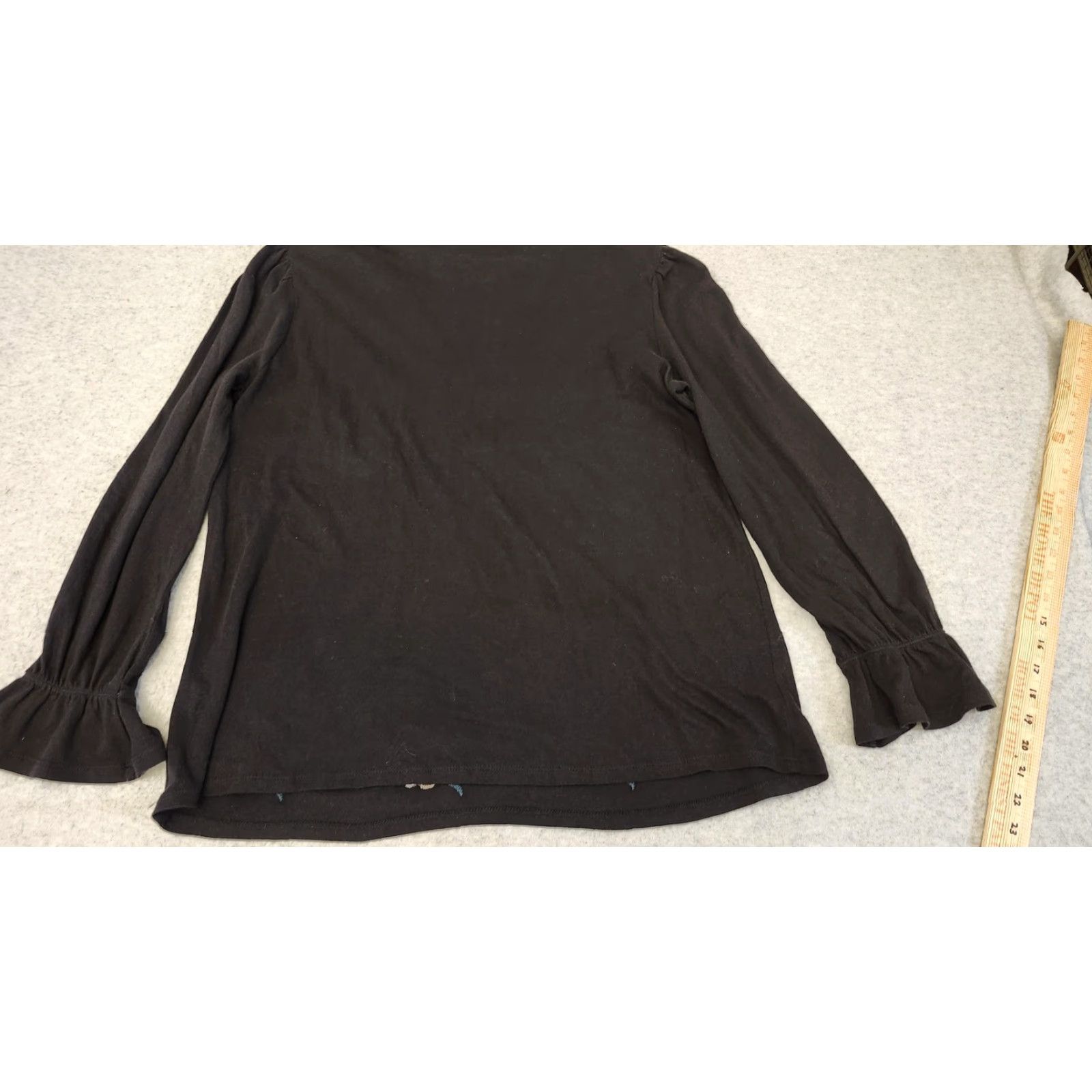 Lucky Brand Lucky Brand Shirt Womens Large Black Embroidered Floral Boho Tunic Top Size L / US 10 / IT 46 - 7 Thumbnail