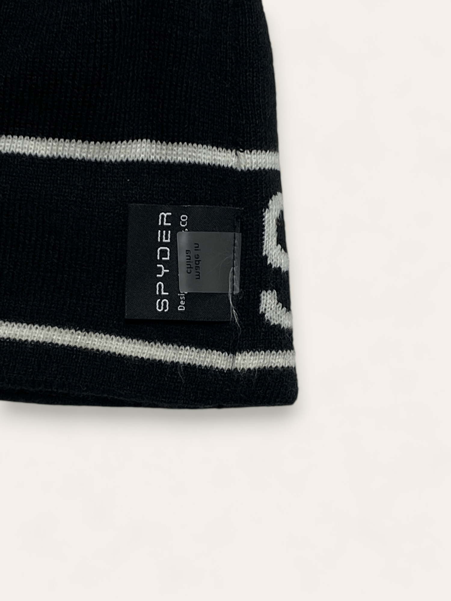 Spyder Vintage SPYDER Black Big Logo Reversible Beanie Warm Y2k Size ONE SIZE - 6 Thumbnail