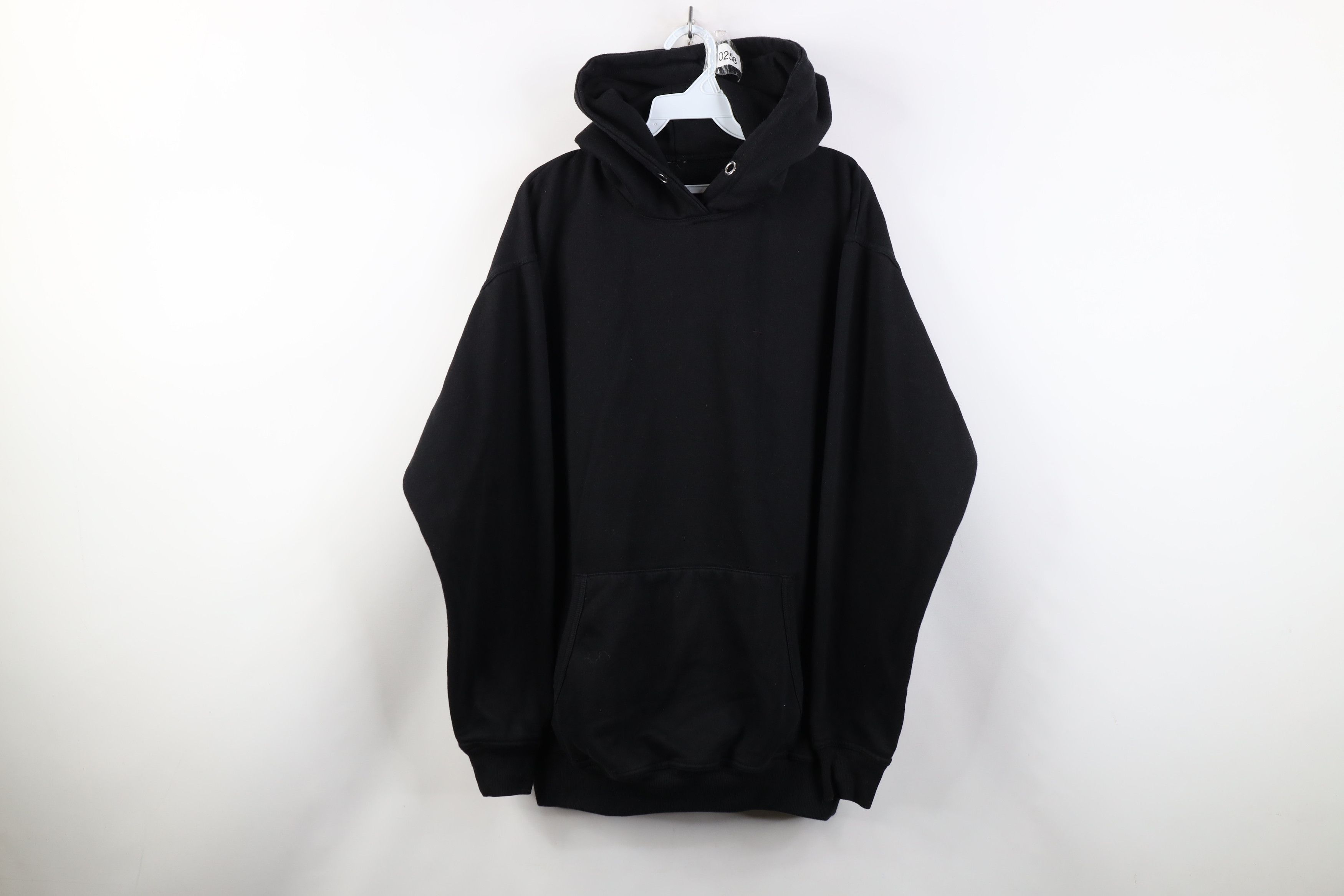 Vintage Vintage 90s Y2K Streetwear Blank Hoodie Sweatshirt Black Size US L / EU 52-54 / 3 - 1 Thumbnail