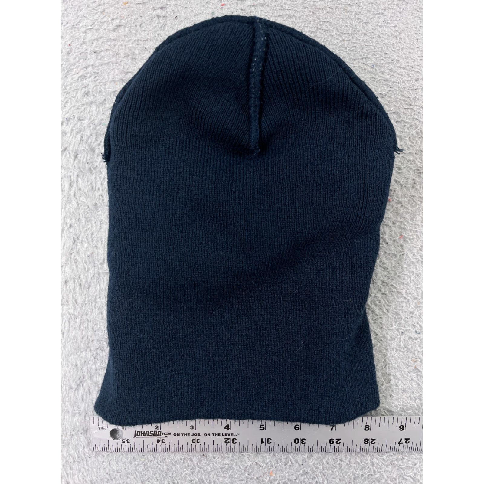 Vintage Blue Gray Striped Beanie Hat Adult One Size Knit Acrylic Cotton Winter Ski Mens Size ONE SIZE - 3 Thumbnail