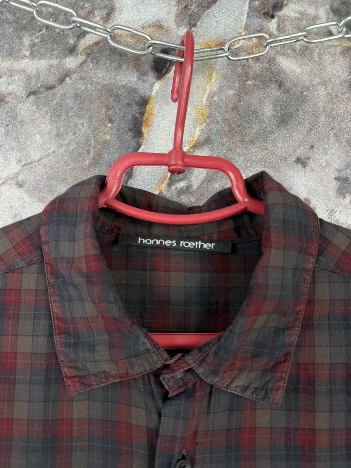 hannes roether Hannes Roether Plaid Button Up Shirt Red Grey Long Sleeve Size US XXL / EU 58 / 5 - 5 Thumbnail