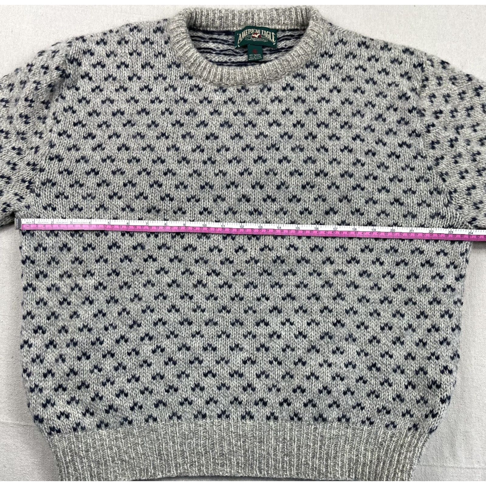 American Eagle Outfitters VINTAGE American Eagle Outfitters Wool Sweater Pullover Ski Birdseye Gray XL Men Regular Crew Neck 1990s Mens Size US XL / EU 56 / 4 - 4 Thumbnail
