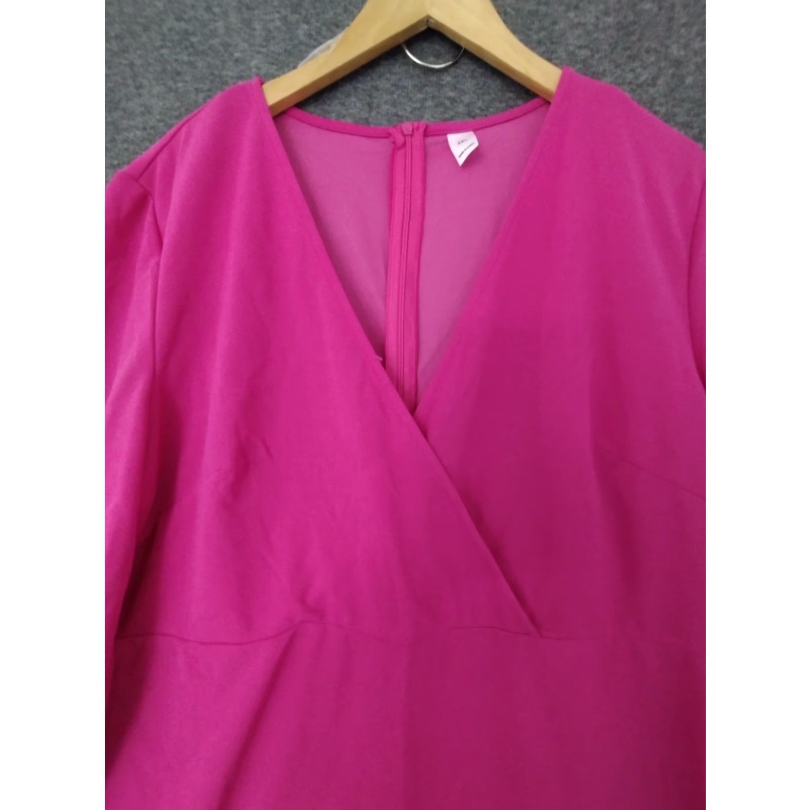 Pinko Womens Sheath Hot Pink Casual V-Neck 3/4 Sleeve Dress 3XL Size XXL / US 16-18 / IT 52-54 - 3 Thumbnail