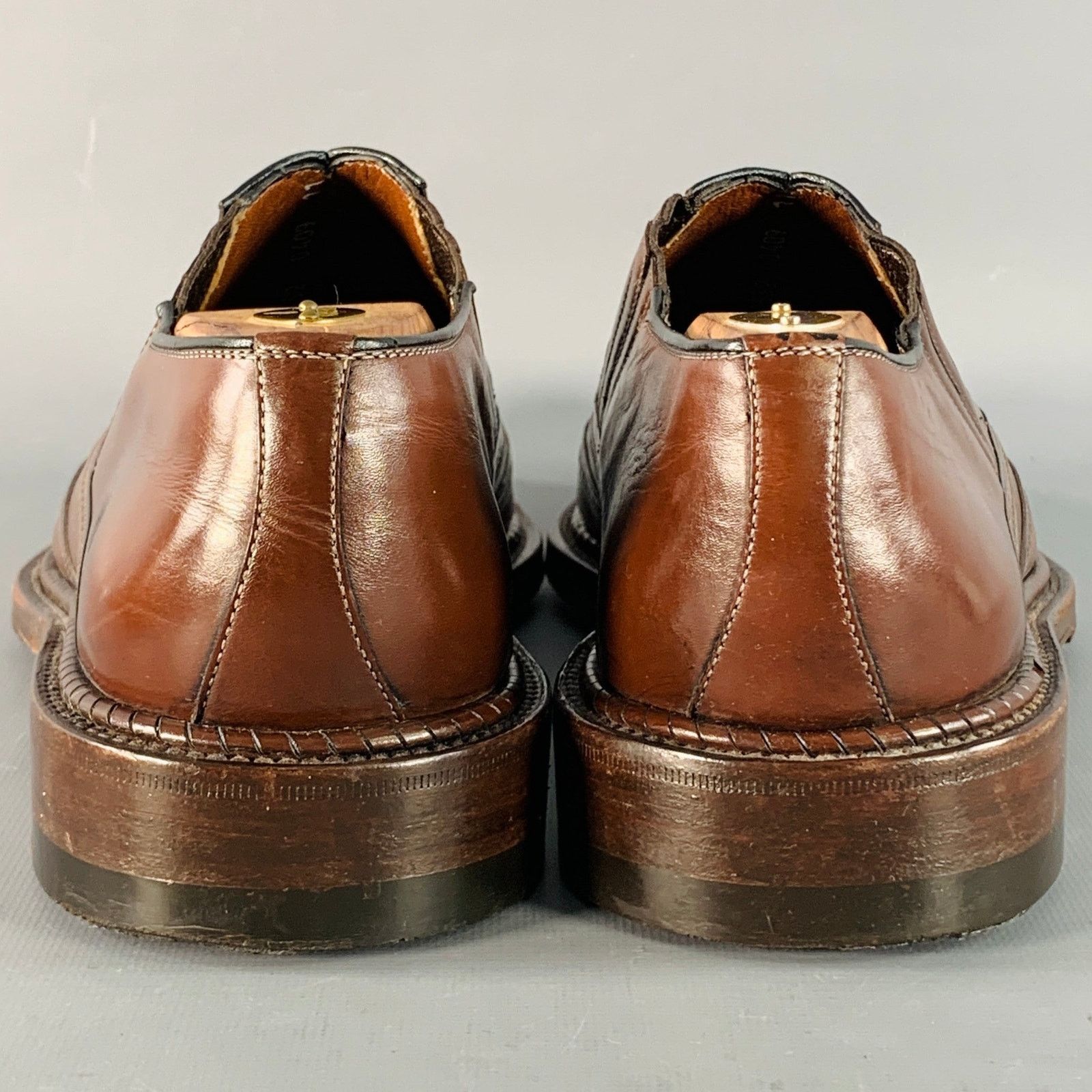 Testoni A. TESTONI Size 12 Brown Leather Perforated Wingtip Loafers Size US 12 / EU 45 - 3 Thumbnail