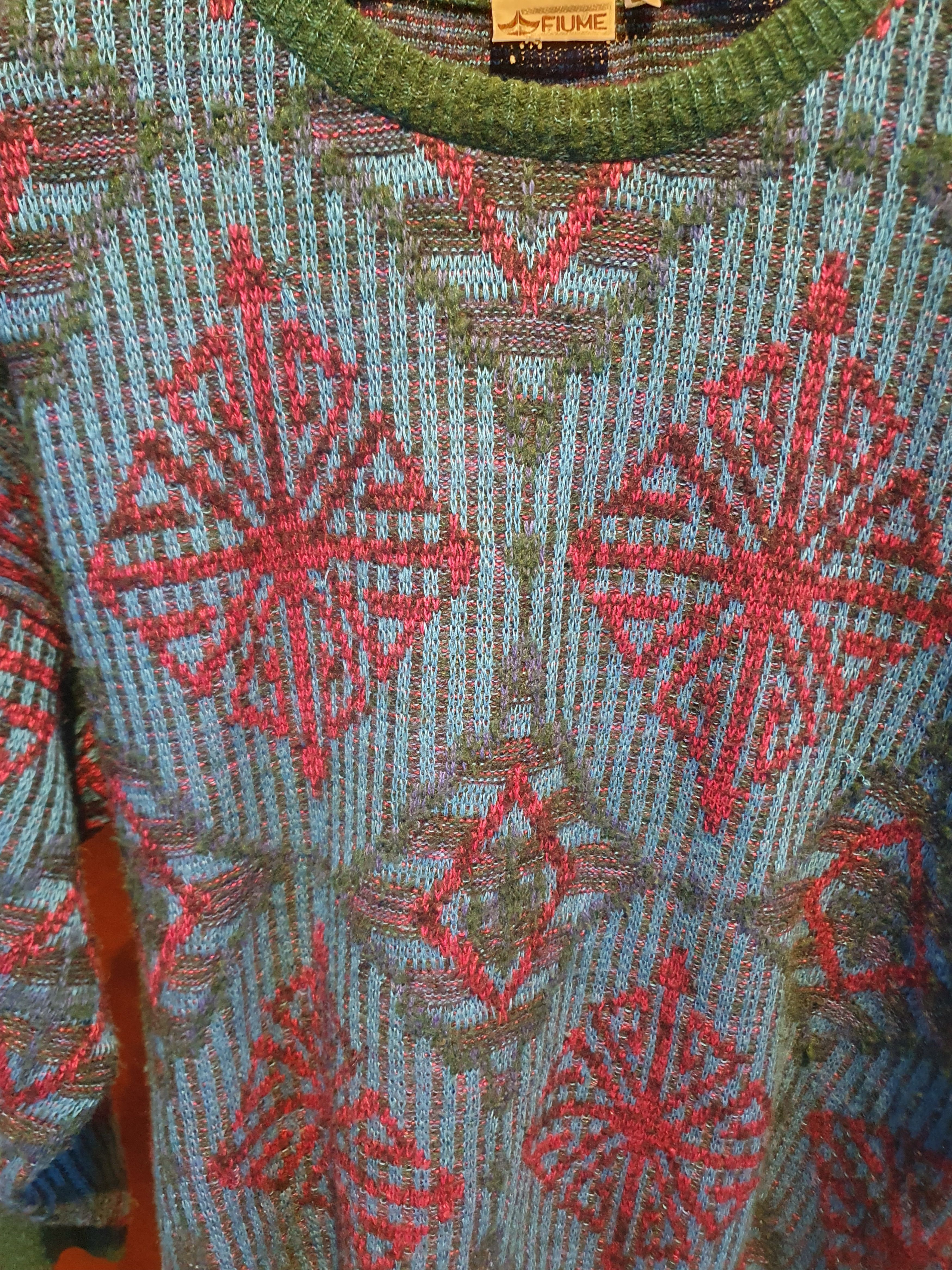 Vintage Fiume Made in Italy Sweater Vintage Geometric Pattern sz L Size US L / EU 52-54 / 3 - 9 Thumbnail
