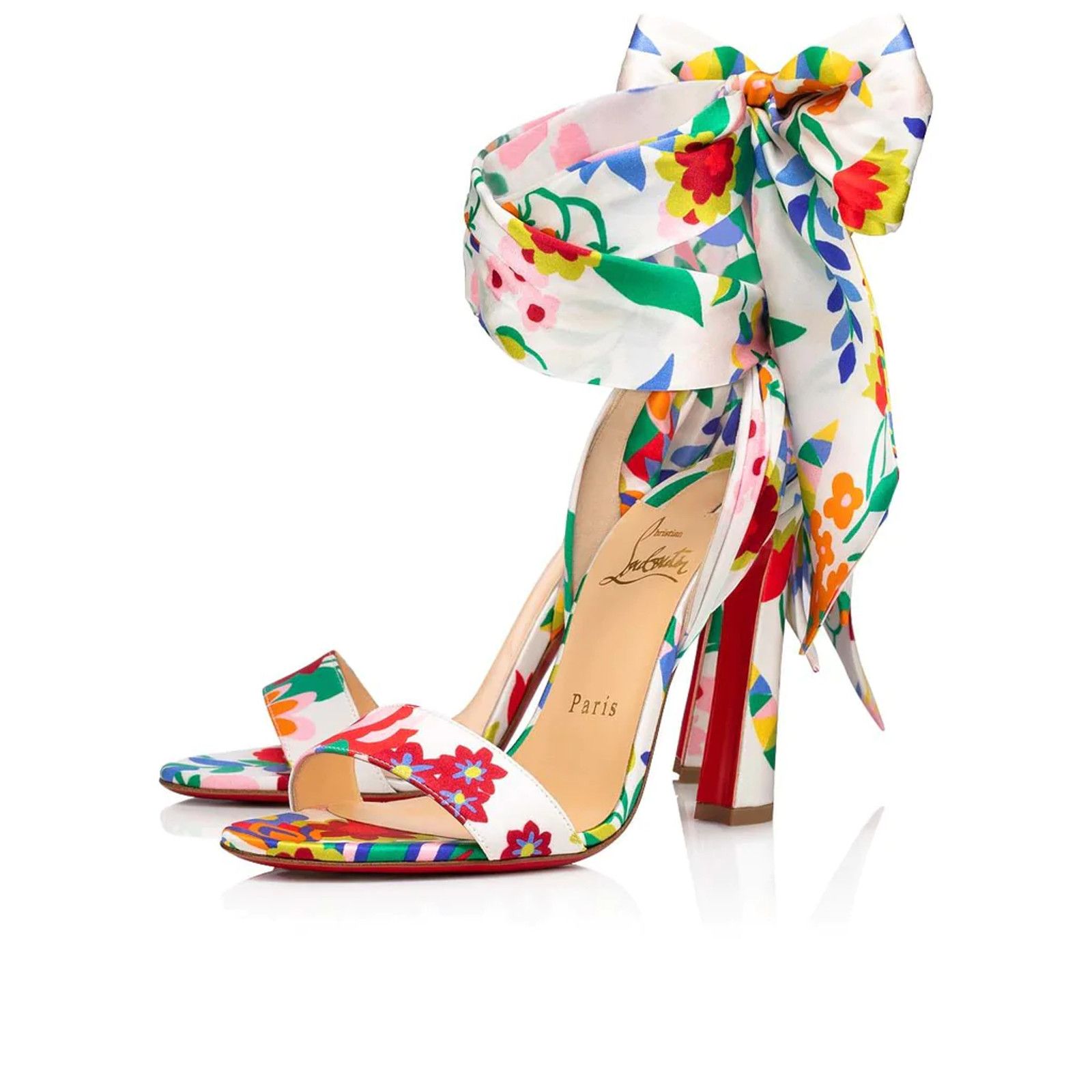 Christian Louboutin Crosse Du Desert 100 Bloomy Lace Up Tie Sandal Heel Pump 38 Size US 8 / IT 38 - 1 Thumbnail