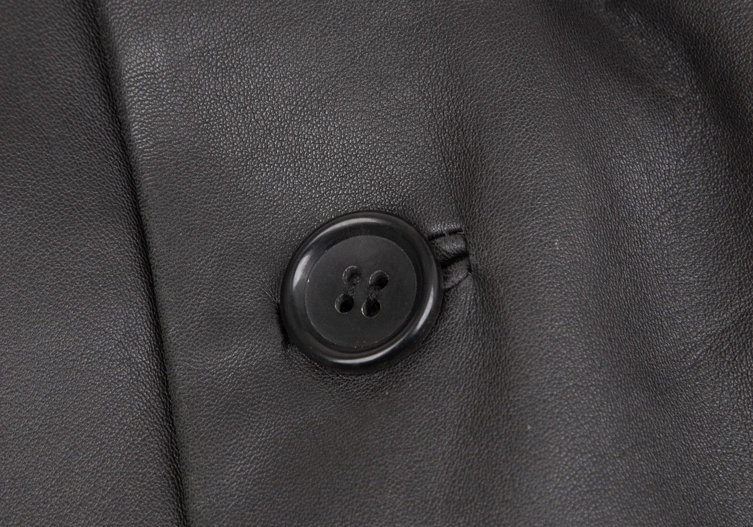 Issey Miyake Lamb Leather Band Collar Jacket in Black Size 4 Size US XL / EU 56 / 4 - 6 Thumbnail