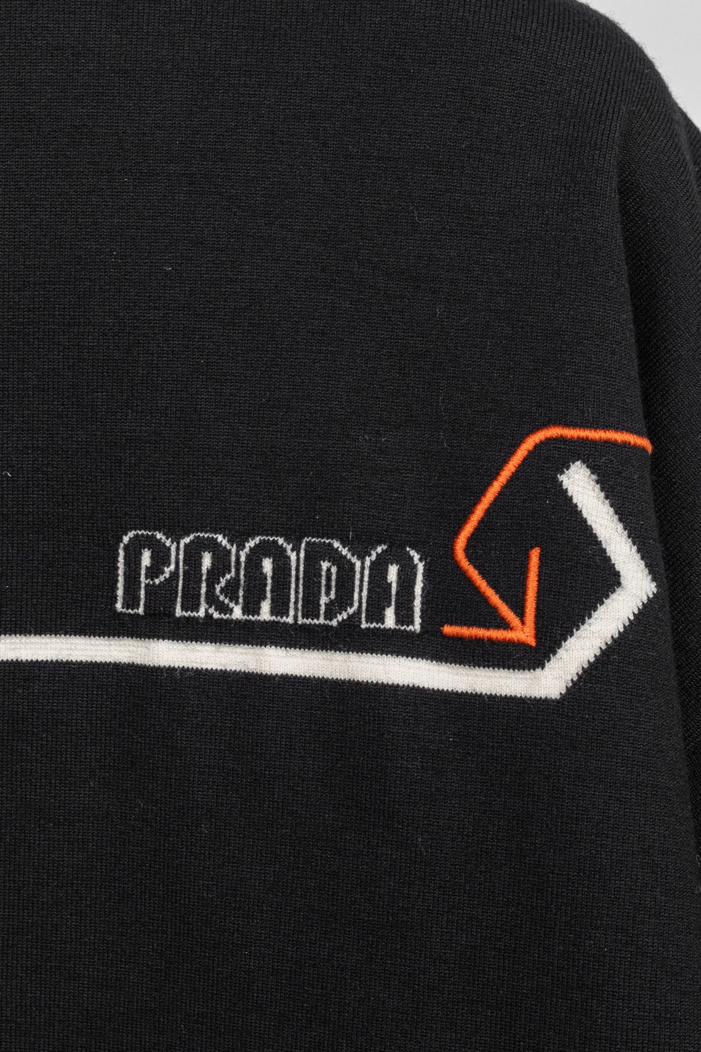Prada Prada AW/18 Nero Logo Oversized Knit Polo Size US XS / EU 42 / 0 - 6 Thumbnail