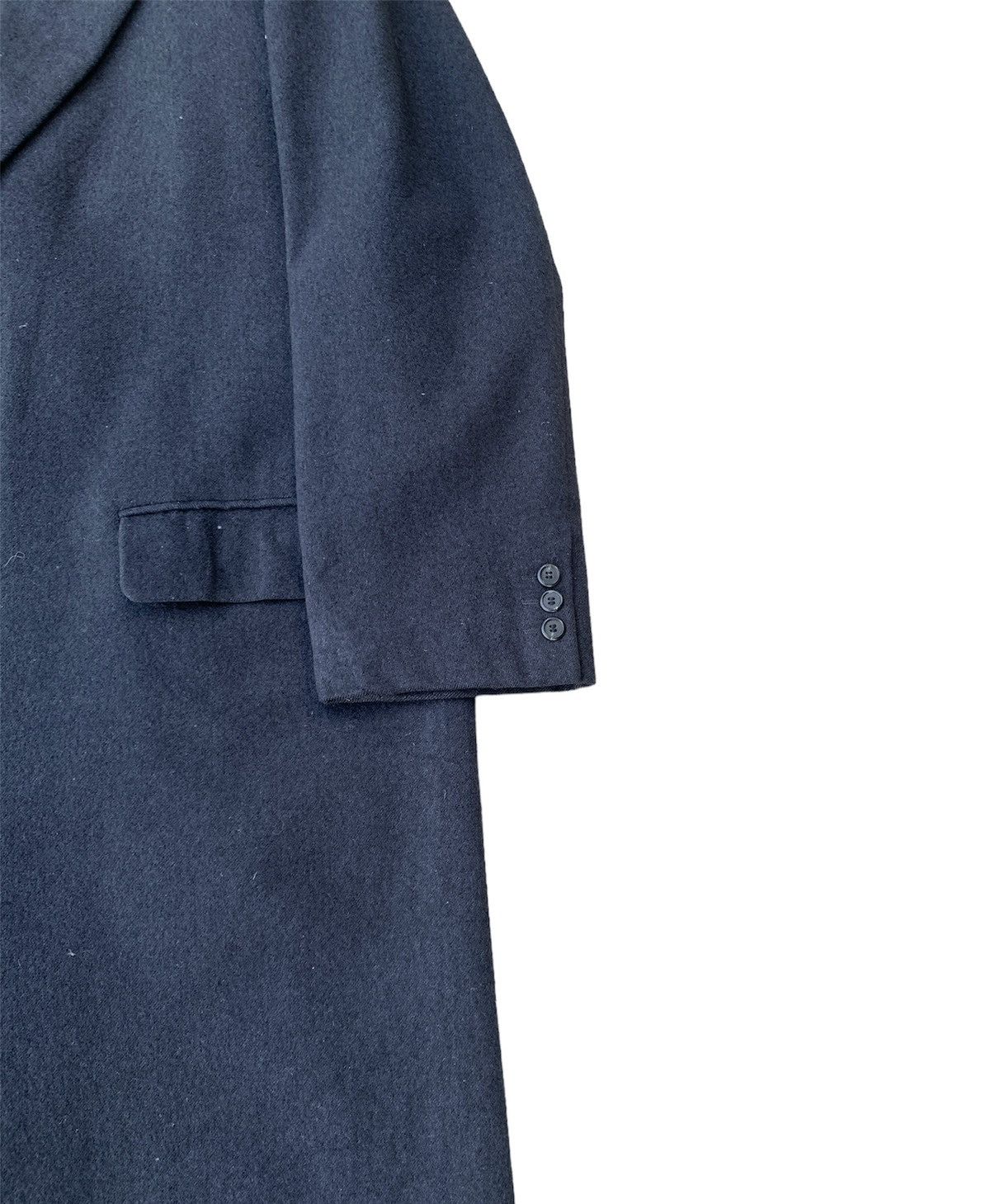 Yves Saint Laurent Vtg YvesSaintLaurent Diffusion Hommes Black Wool Long Coat Size US L / EU 52-54 / 3 - 5 Thumbnail