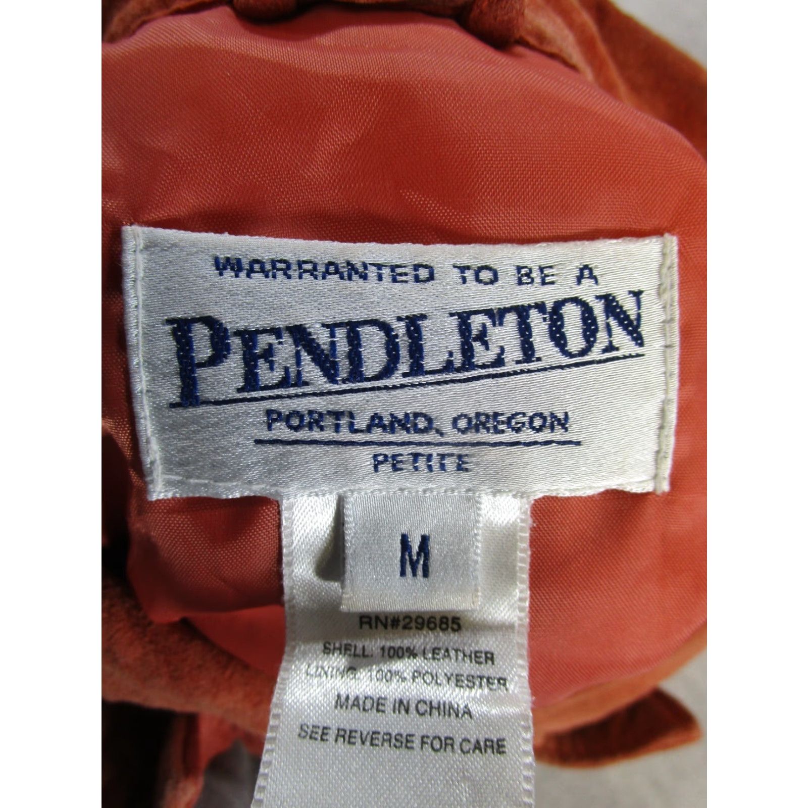 Pendleton Pendleton Jacket - Women’s Medium Orange Leather Button Up - Regular Fit - Pendleton Leather Jacket Size M / US 6-8 / IT 42-44 - 3 Thumbnail