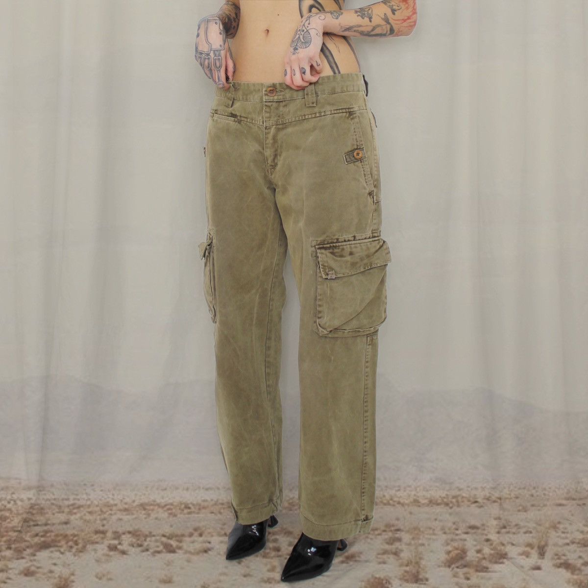 Vintage 🥑KHAKI BAGGY PANTS🥑 Size US 32 / EU 48 - 1 Thumbnail