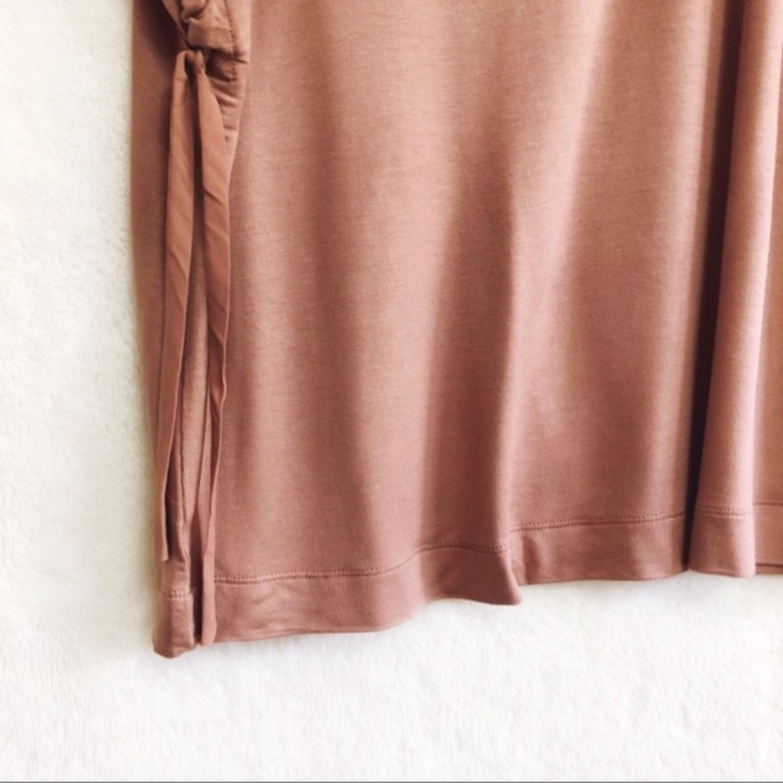 Loft LOFT Lounge Rust Pink Super Soft Tie Sleeve Shirt Size S / US 4 / IT 40 - 8 Thumbnail