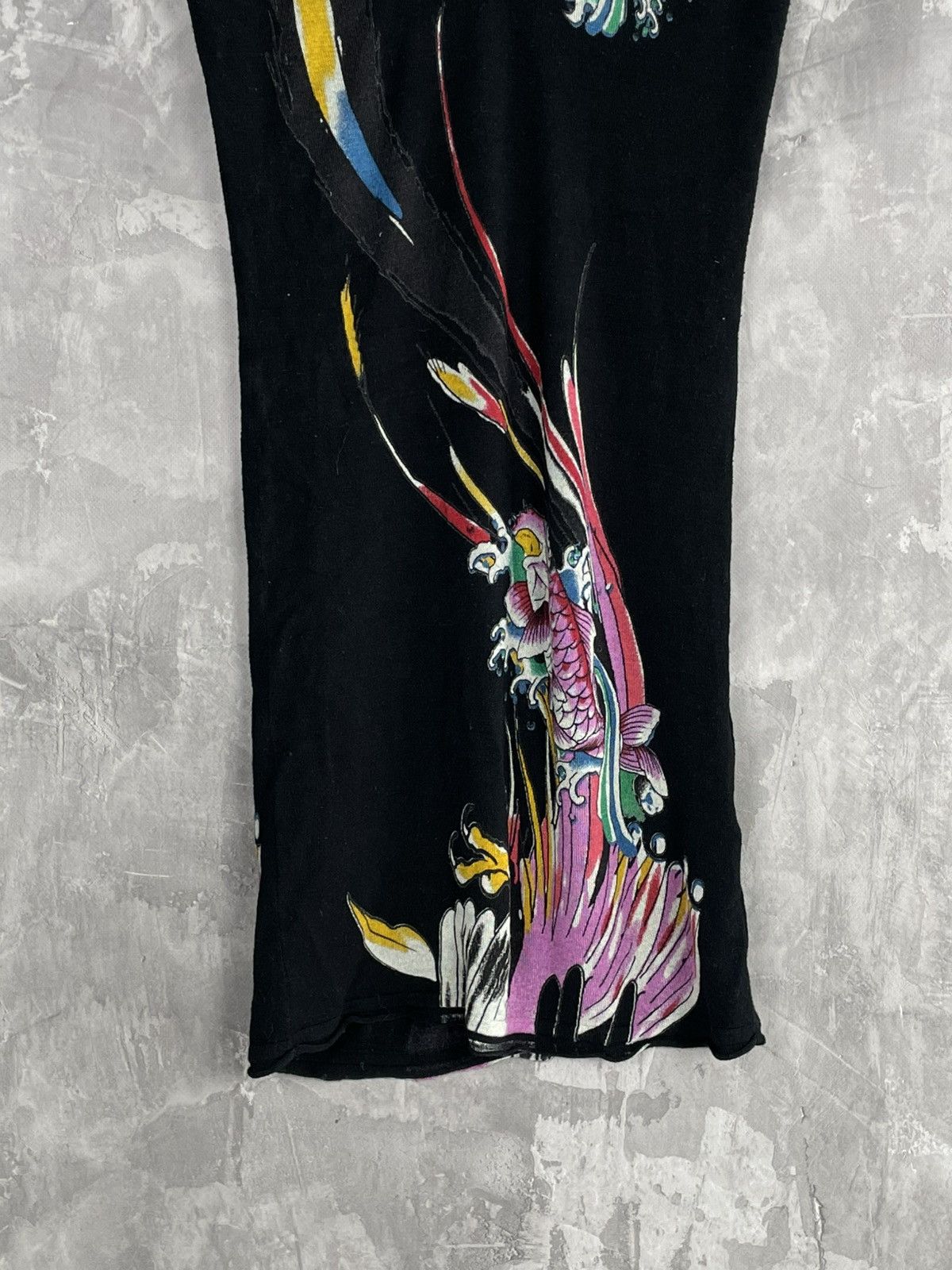 Christian Audigier × Ed Hardy 00s Ed Hardy Tattoo Print Glamour Rayon Y2K Dress Size S / US 4 / IT 40 - 6 Thumbnail