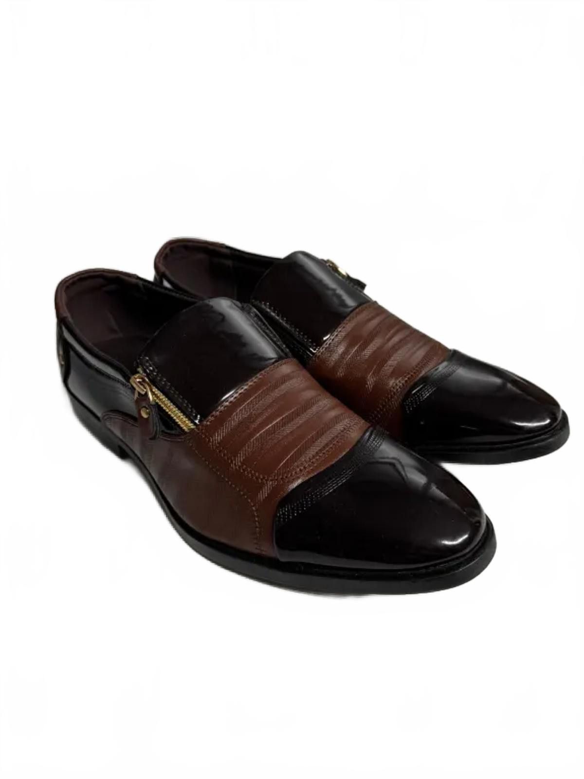 Designer Stylish Brown and Black Slip-On Shoes Size US 10 / EU 43 - 1 Thumbnail