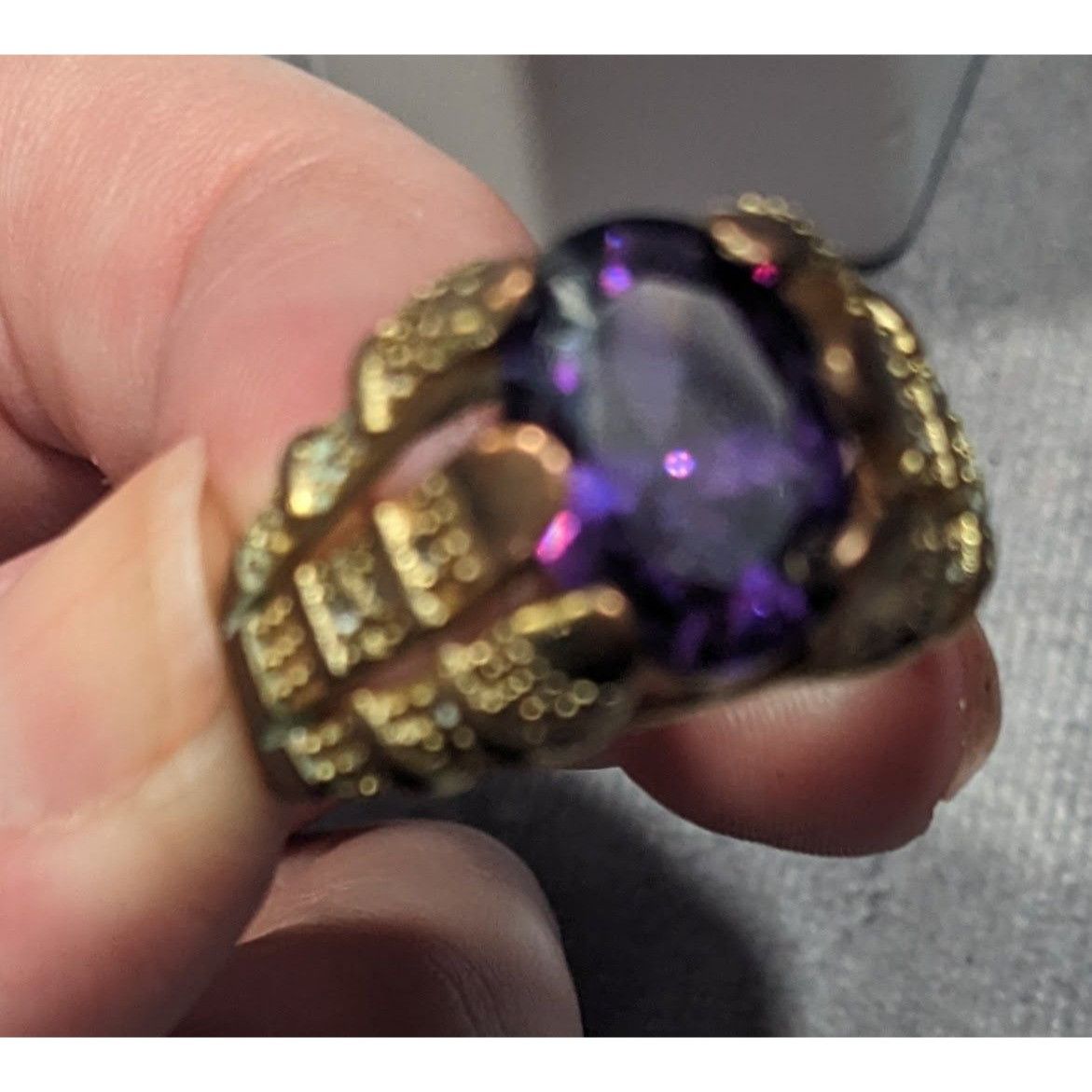 Other Vintage Regal Men's Ring Marked 18K GF With Purple Stone Siz Size ONE SIZE - 19 Thumbnail