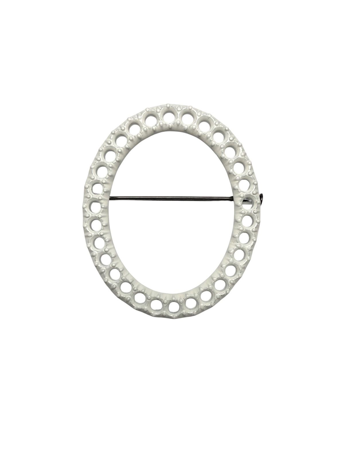 Dior × Hedi Slimane A/W 2004 Oval Metal Brooch (AW04/FW04, VOTC, Homme) Size ONE SIZE - 1 Thumbnail