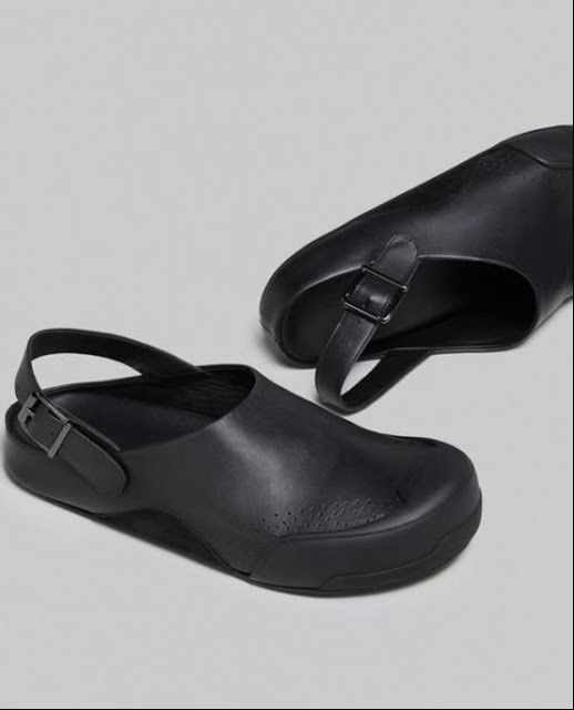 Marni o1w1db11024 Rubber Suede-Trimmed Leather Clogs in Black Size US 9 / EU 42 - 3 Thumbnail