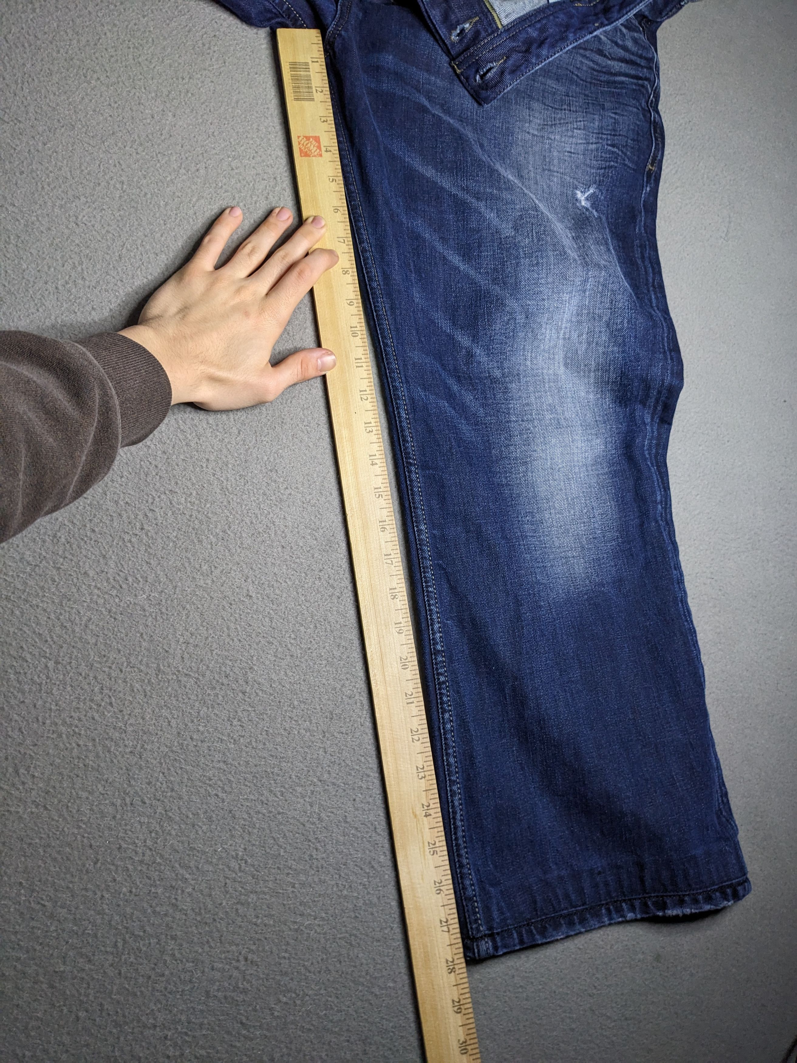 Diesel Diesel Zathan Jeans Mens 42x28 Blue Dark Wash Bootcut Italy Size US 42 / EU 58 - 19 Thumbnail