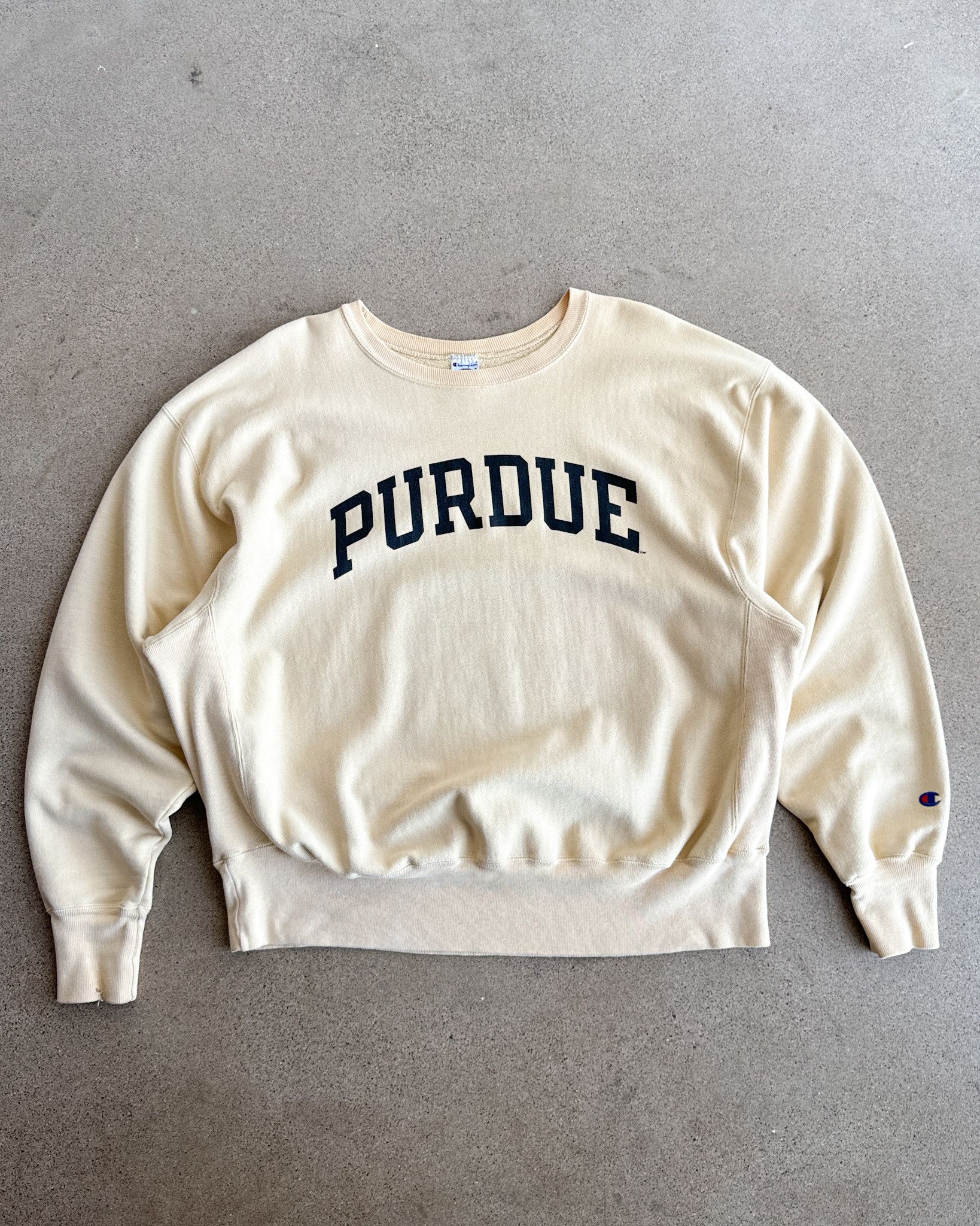 Vintage Vintage 90s Purdue College Sweatshirt Champion Reverse Weave Size US XL / EU 56 / 4 - 1 Thumbnail